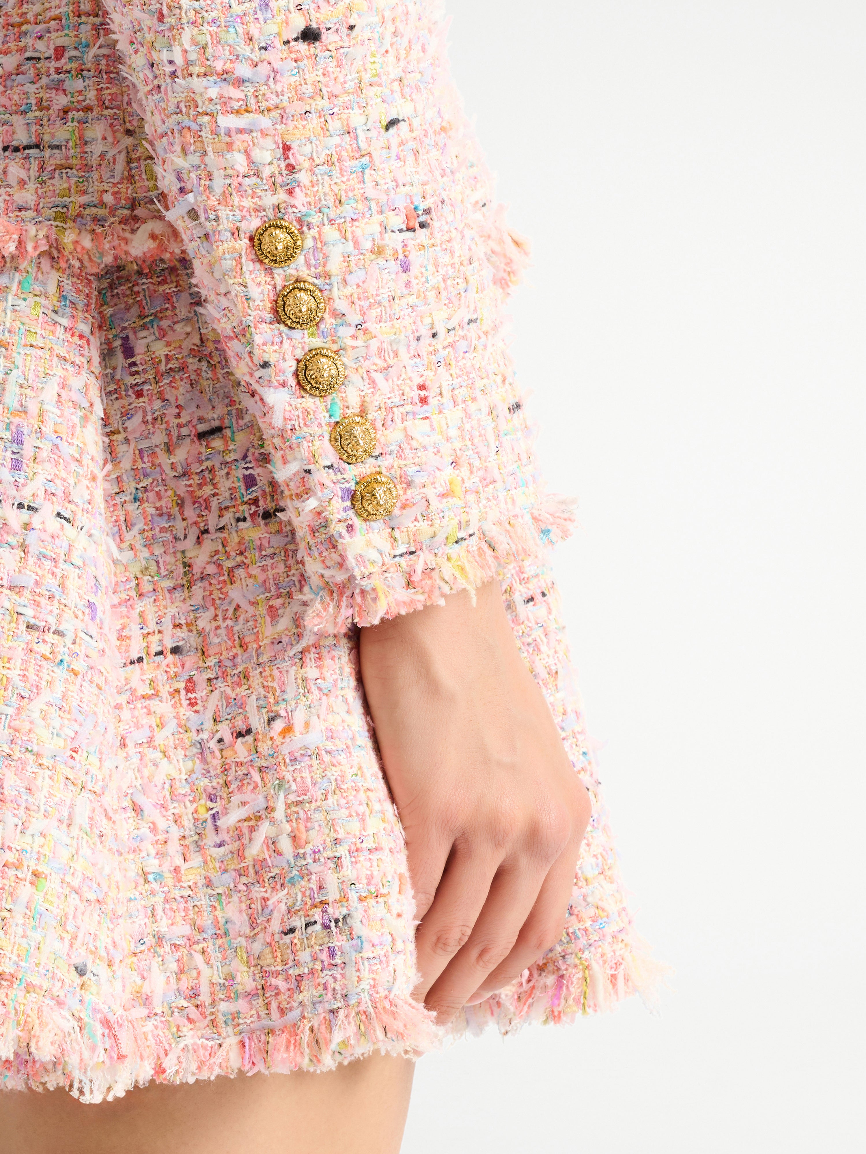 Tweed 2-button jacket pink - Women | BALMAIN