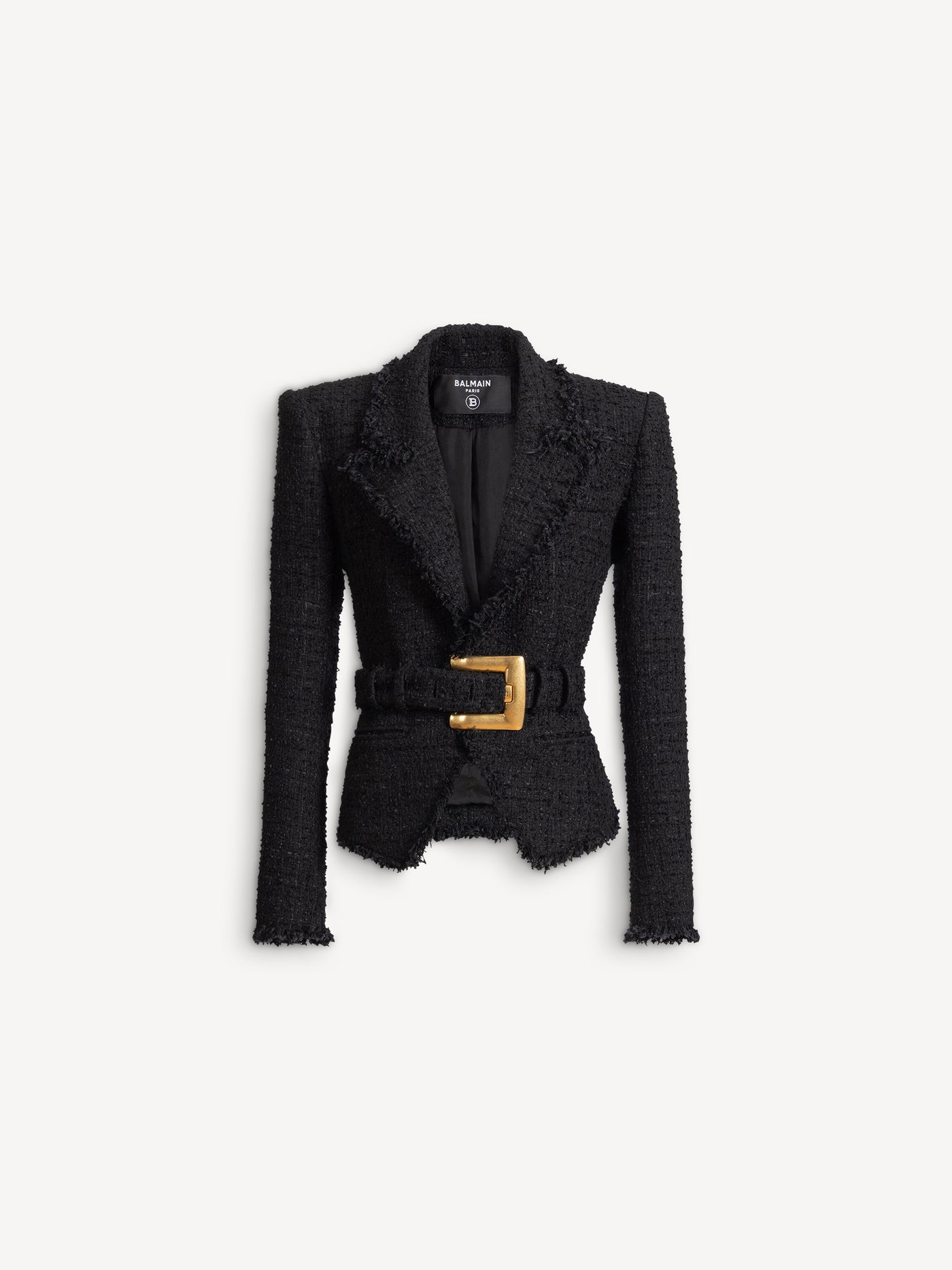 Belted tweed jacket