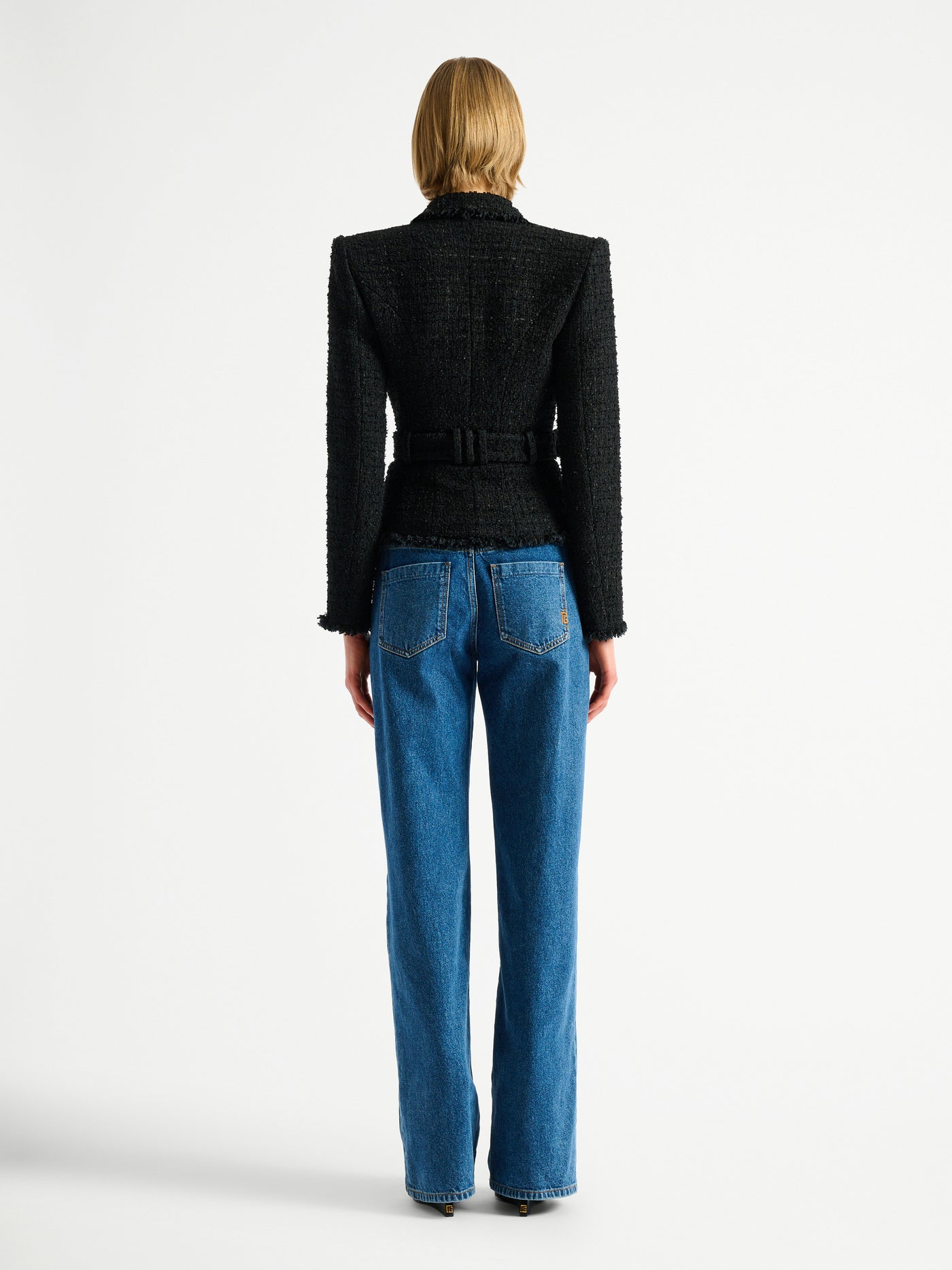 Belted tweed jacket