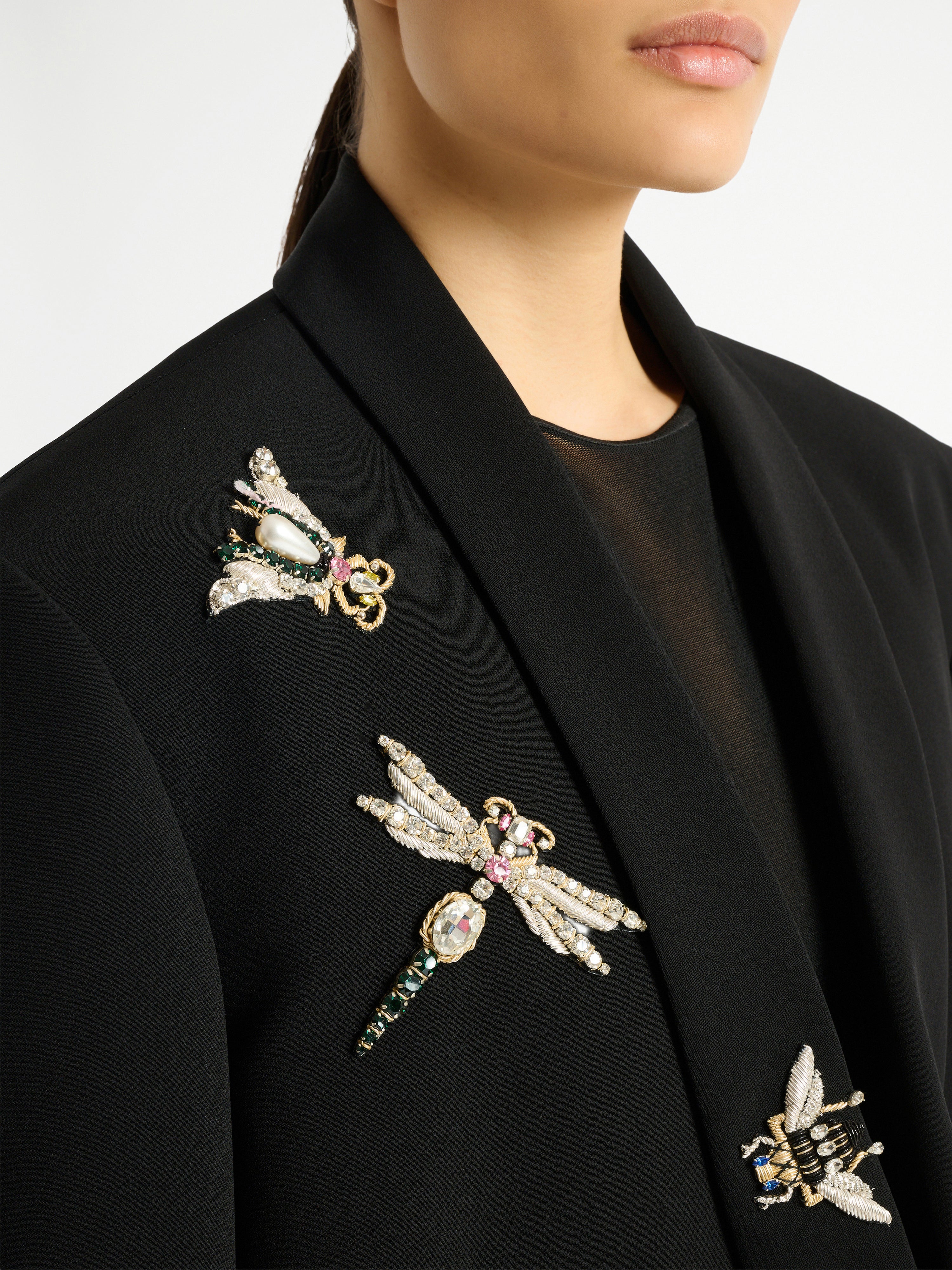 Embroidered Balmain Insect jacket black - Women | BALMAIN