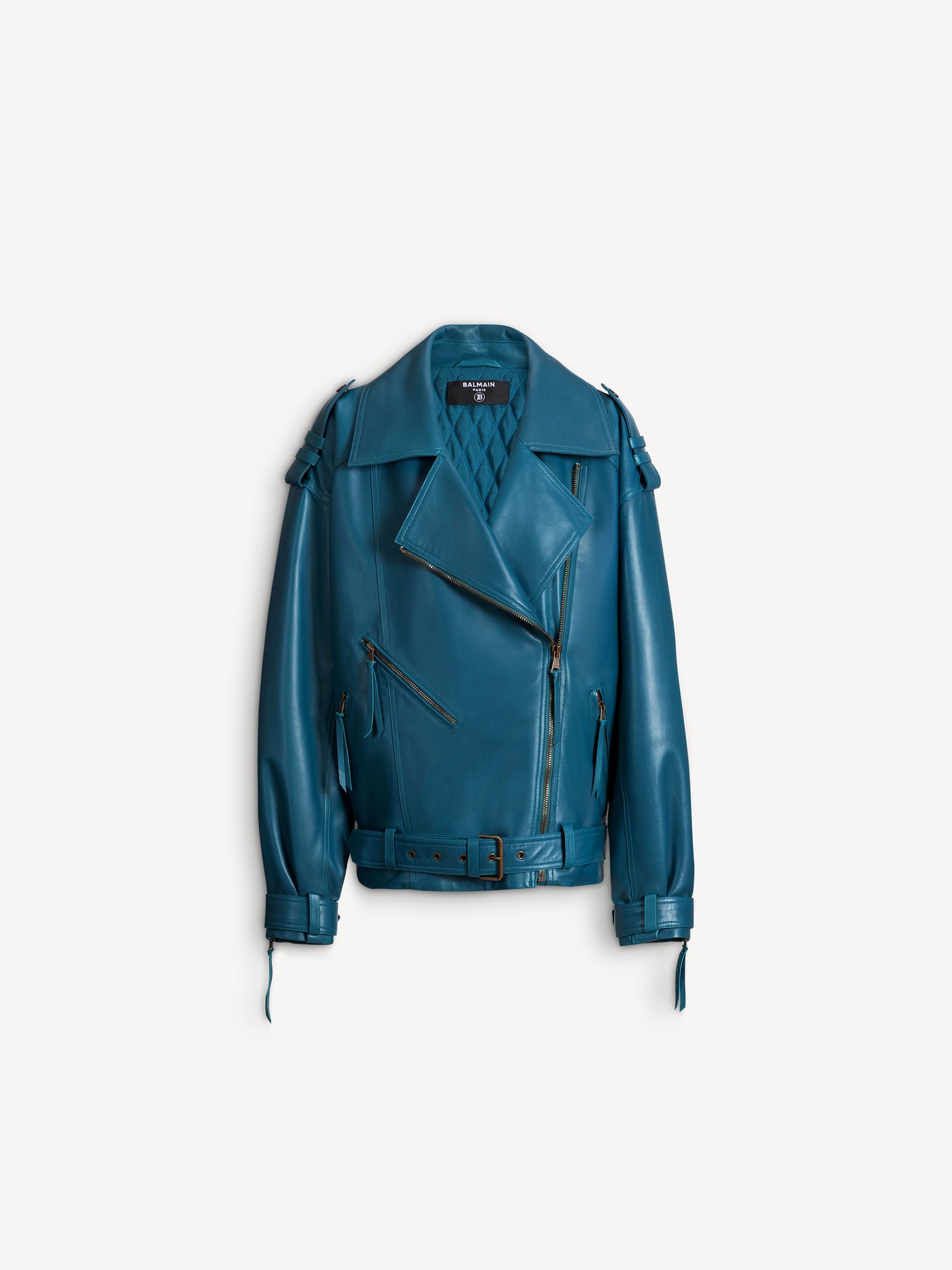 Lambskin leather biker jacket