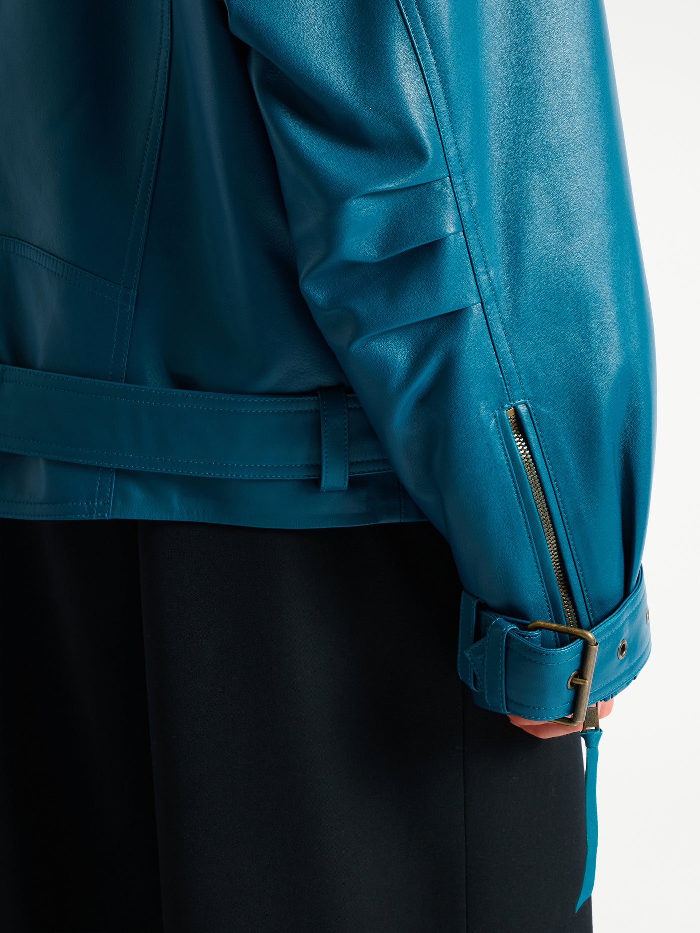 Lambskin leather biker jacket