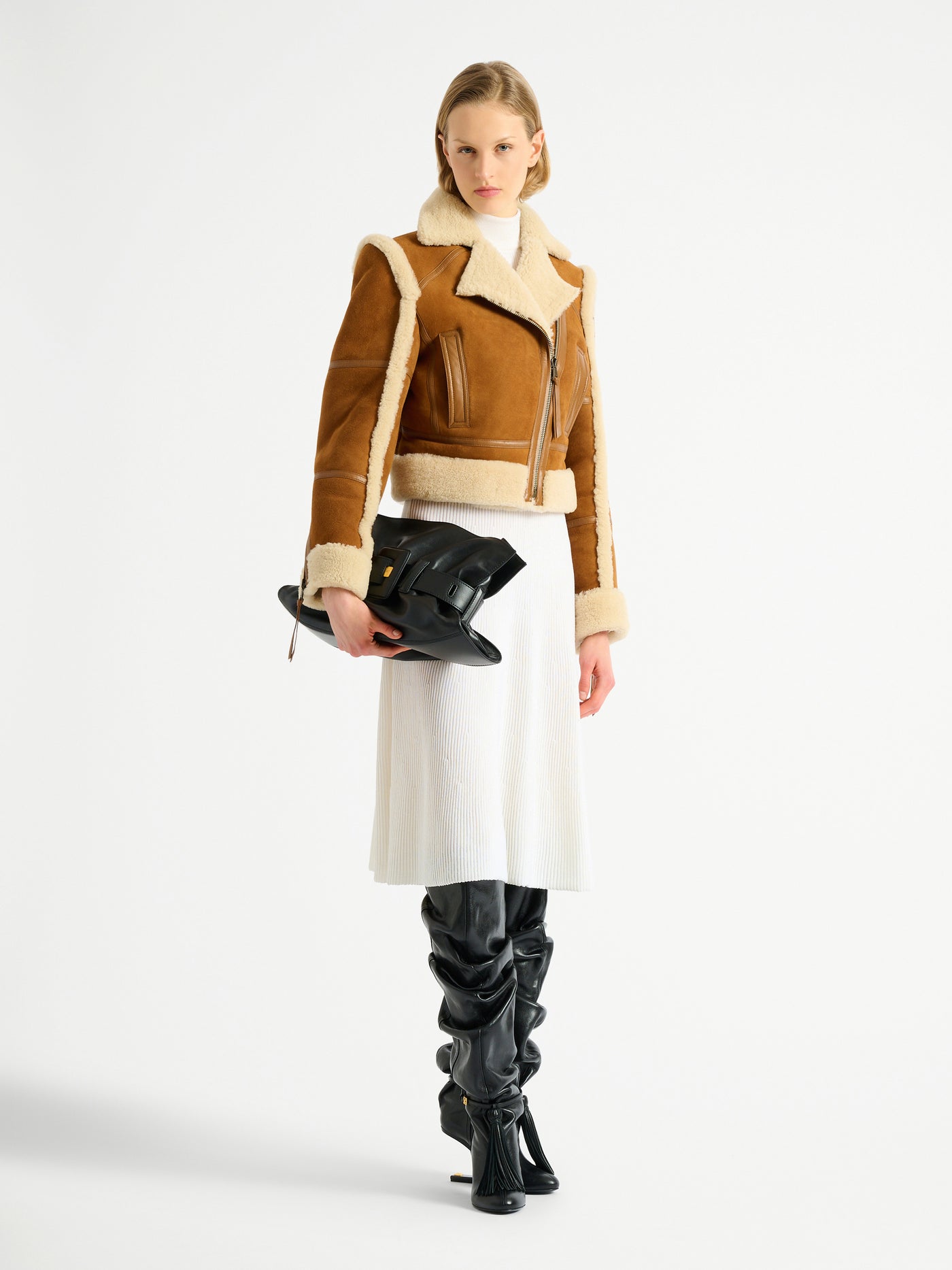 Shearling biker jacket