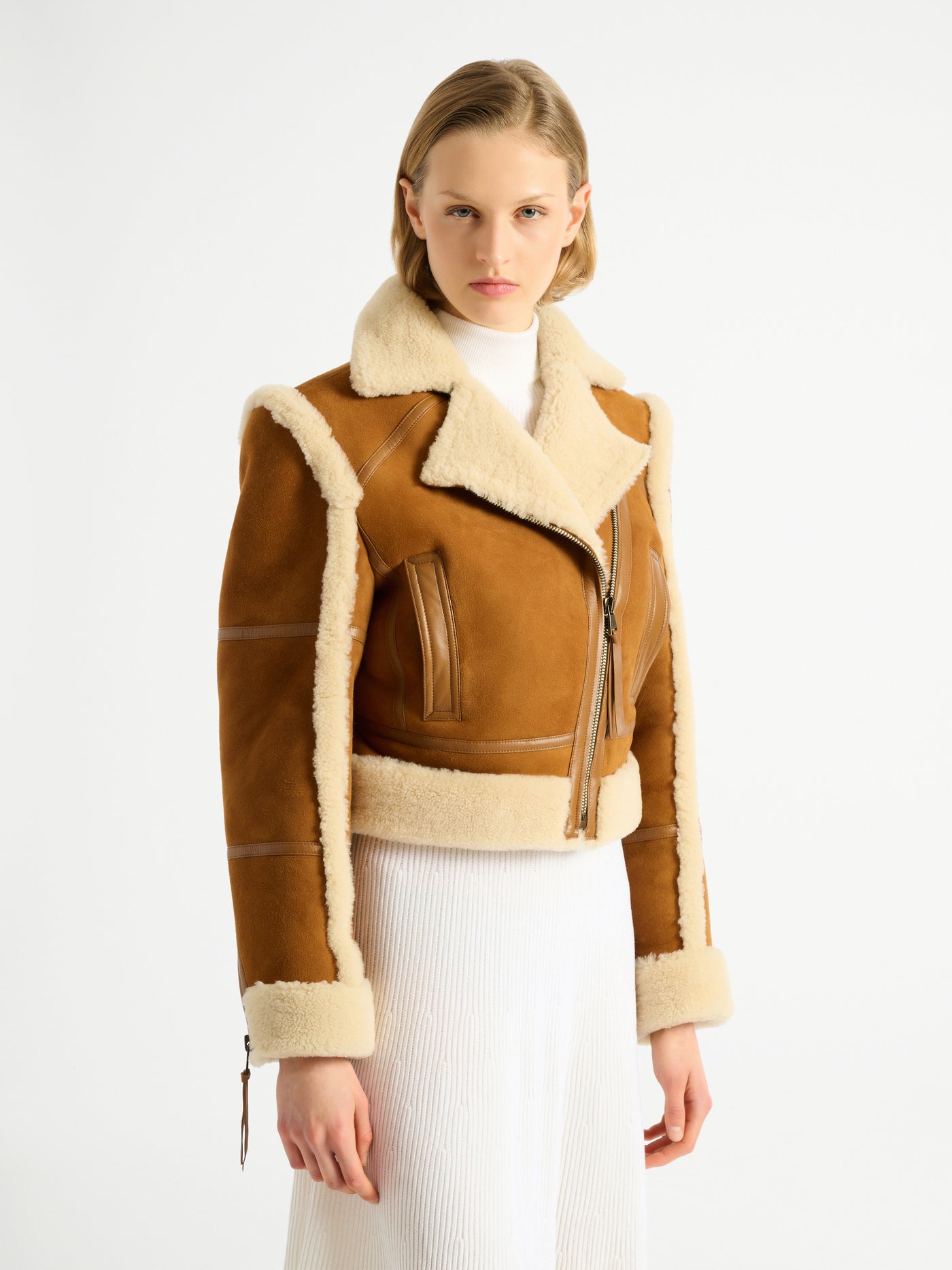 Shearling biker jacket
