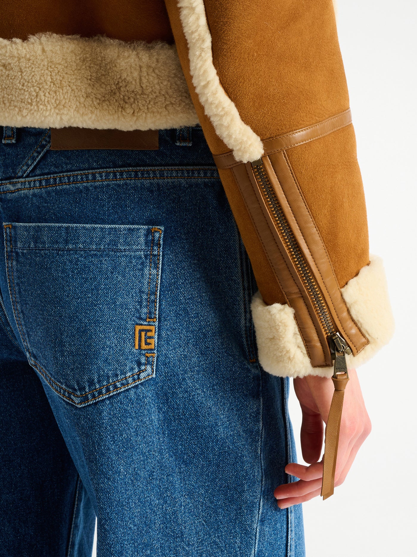 Shearling biker jacket