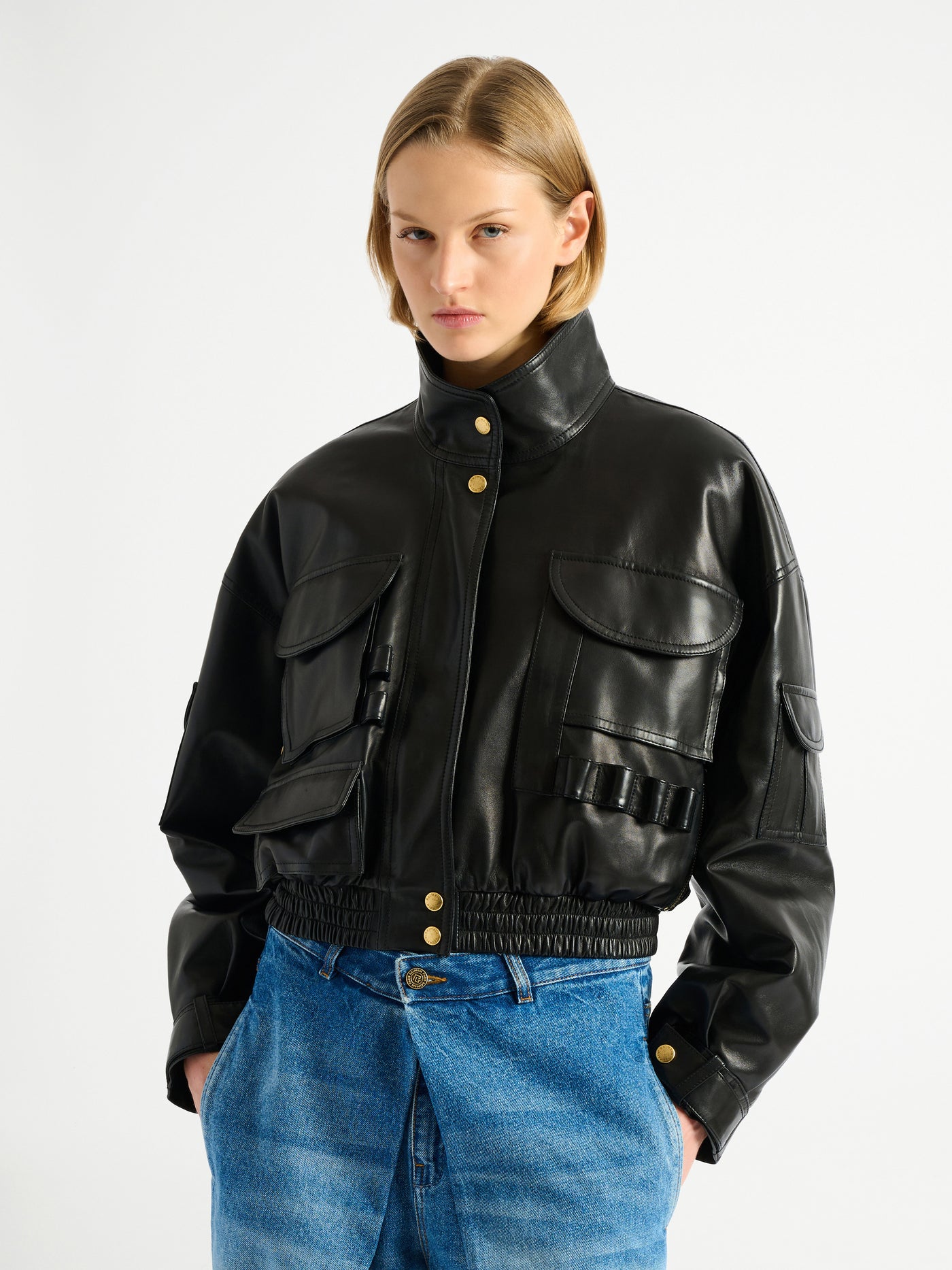 Lambskin bomber jacket