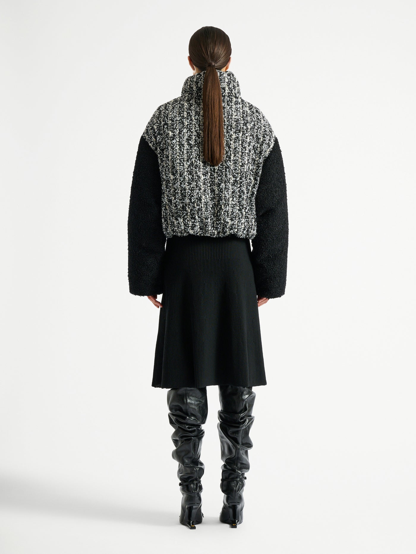 Padded two-tone tweed jacket