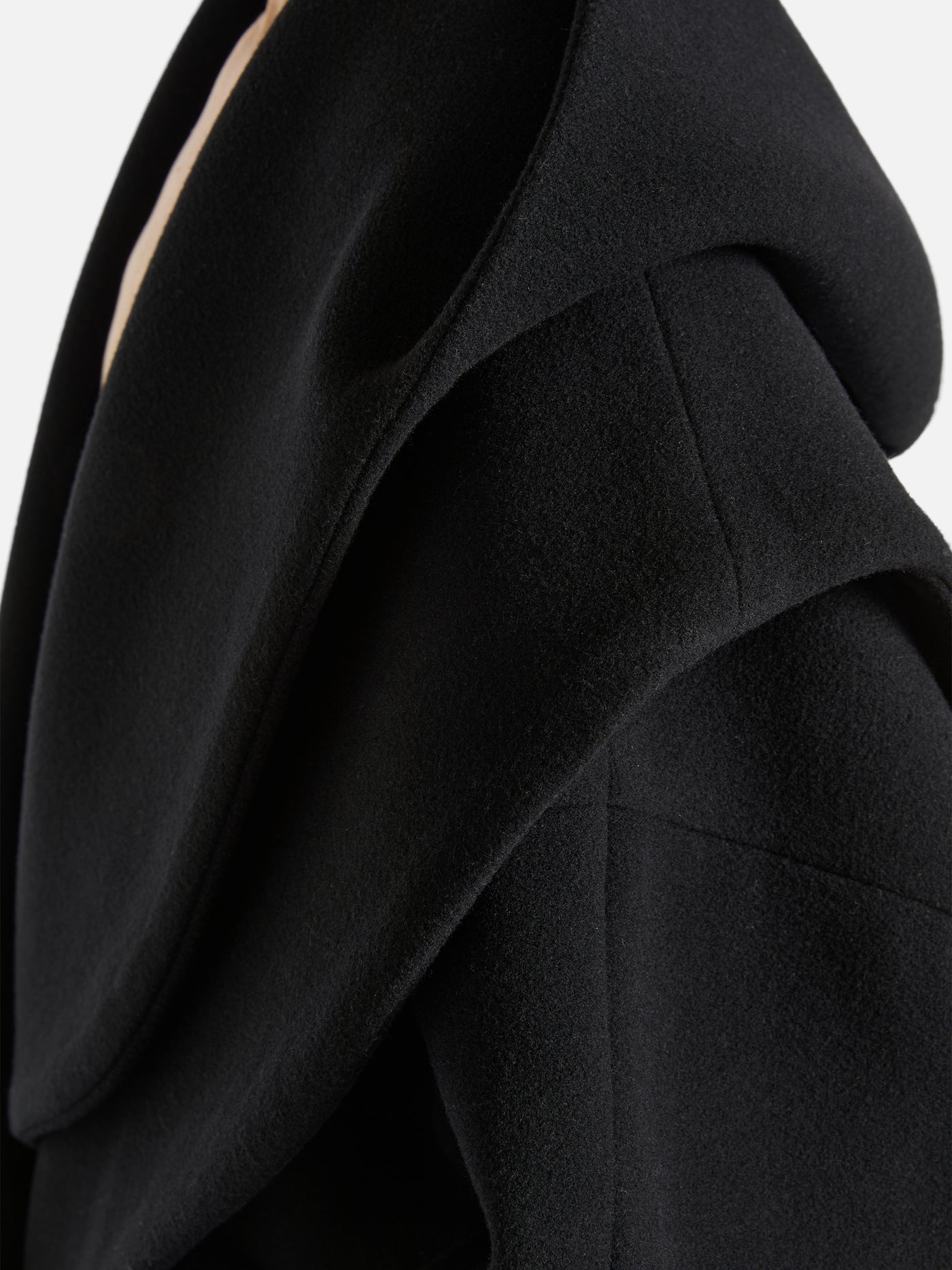 Oversized wool pea coat with hood
