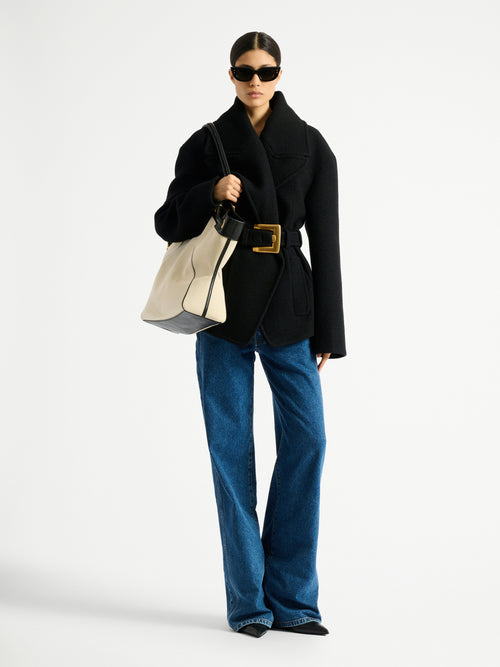 Belted wool pea coat