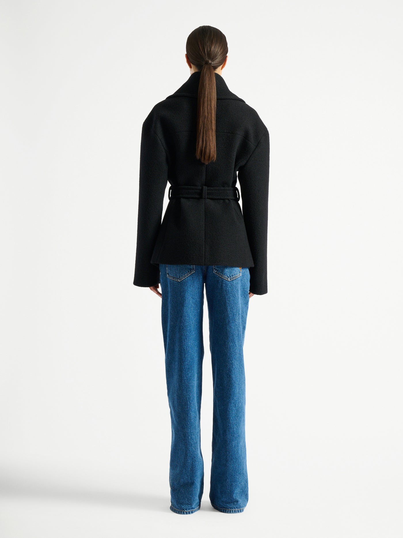 Belted wool pea coat