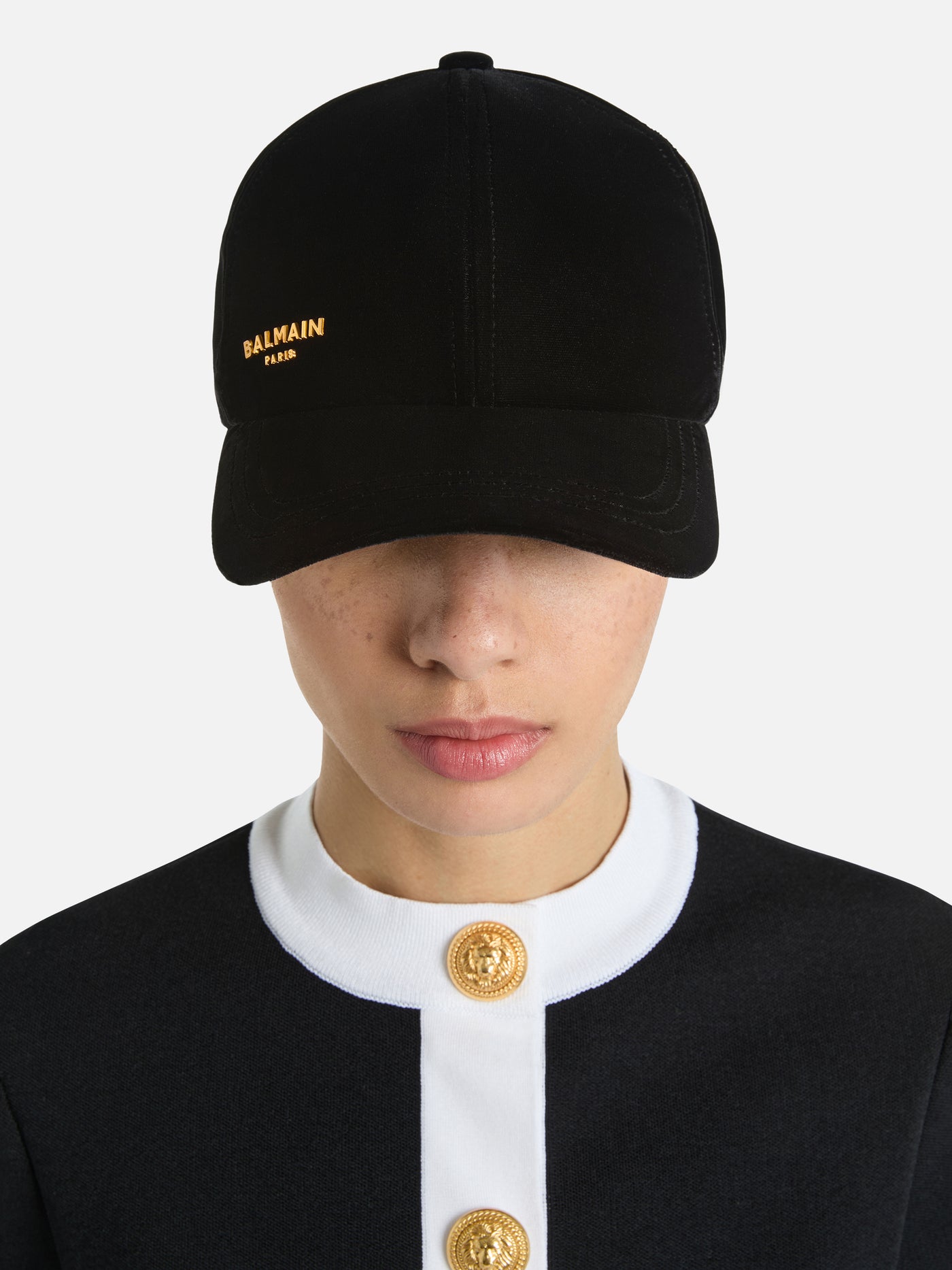 Balmain Paris velvet cap