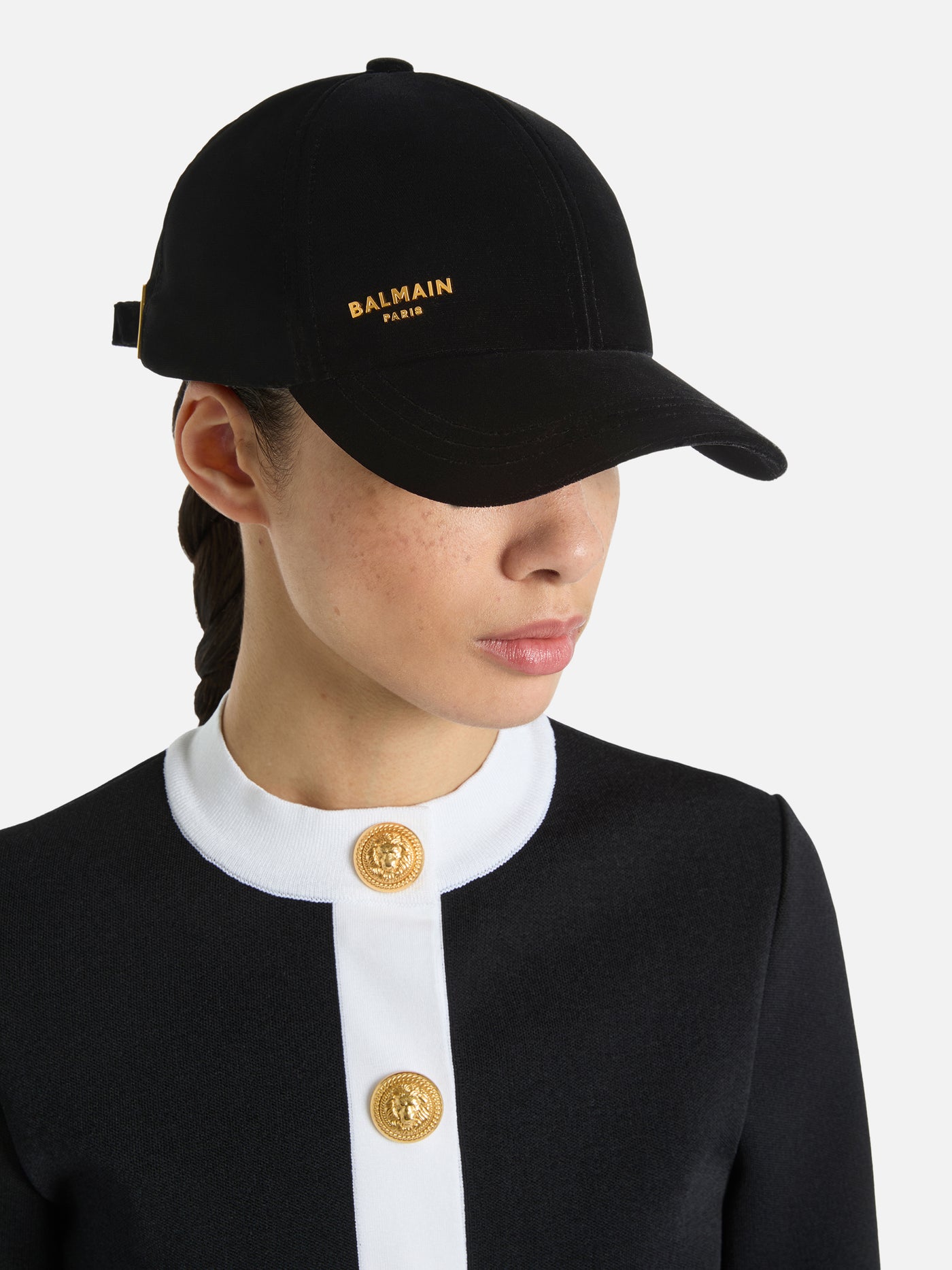 Balmain Paris velvet cap
