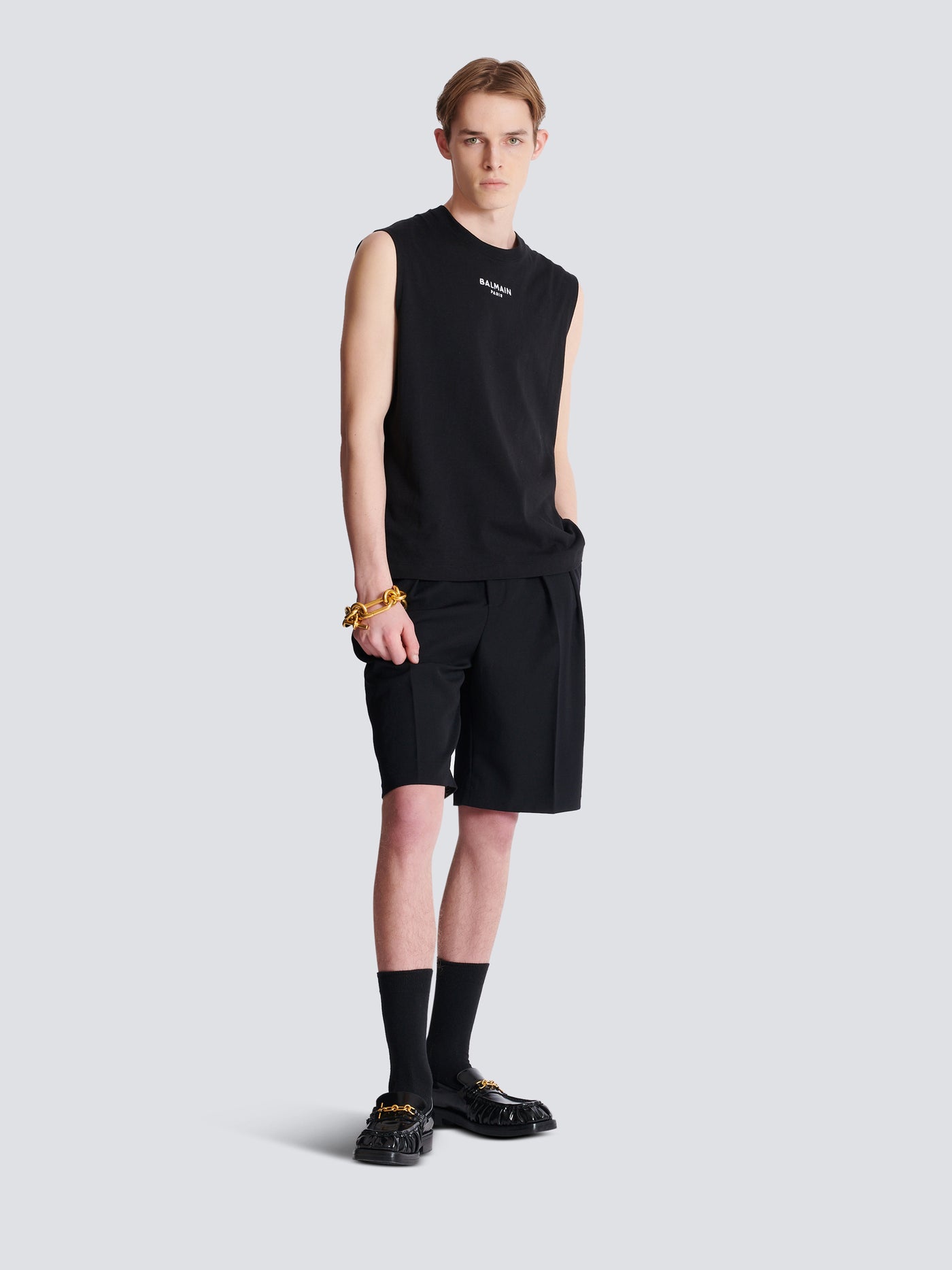 Embroidered Balmain Paris tank top