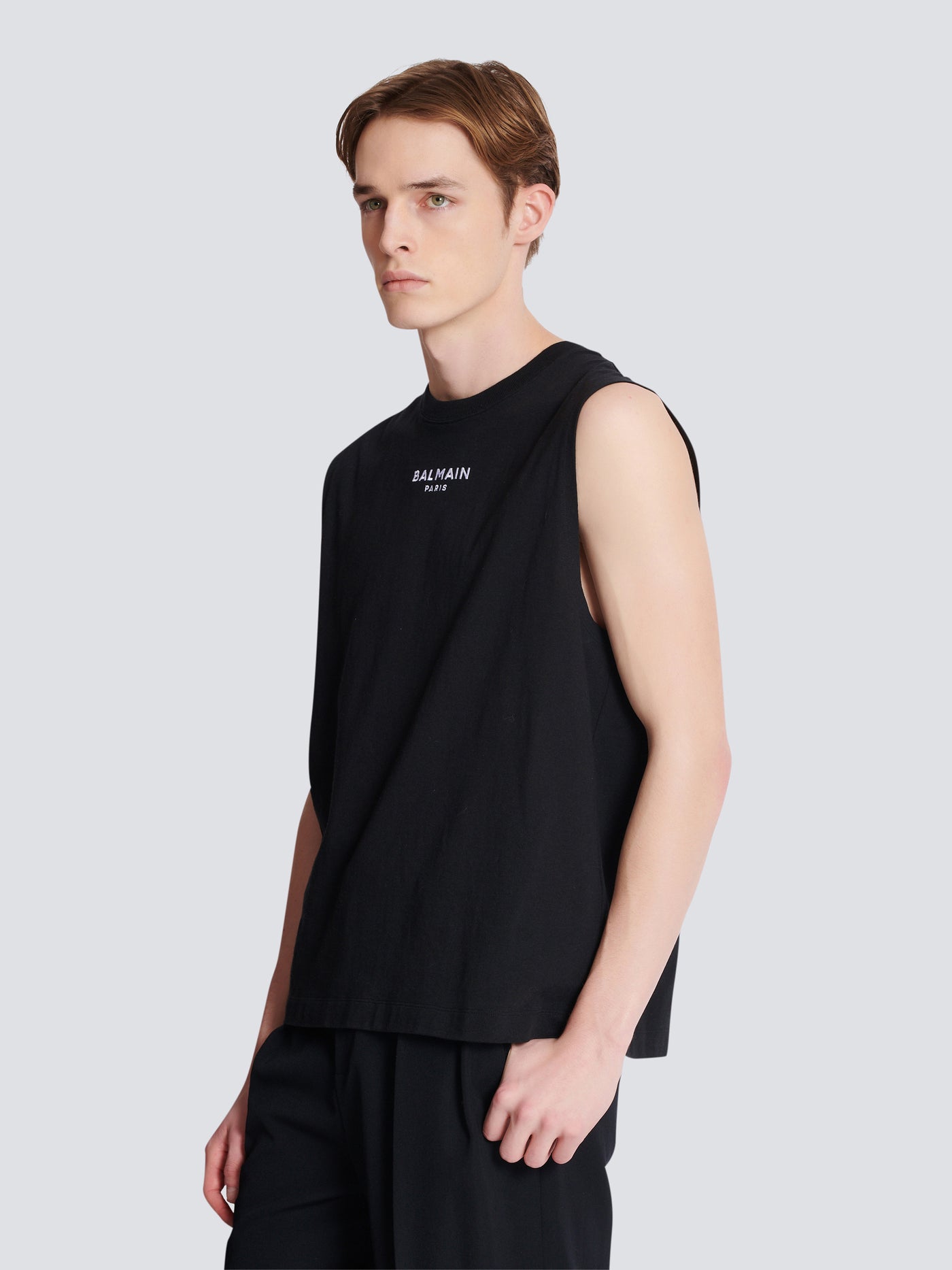 Embroidered Balmain Paris tank top