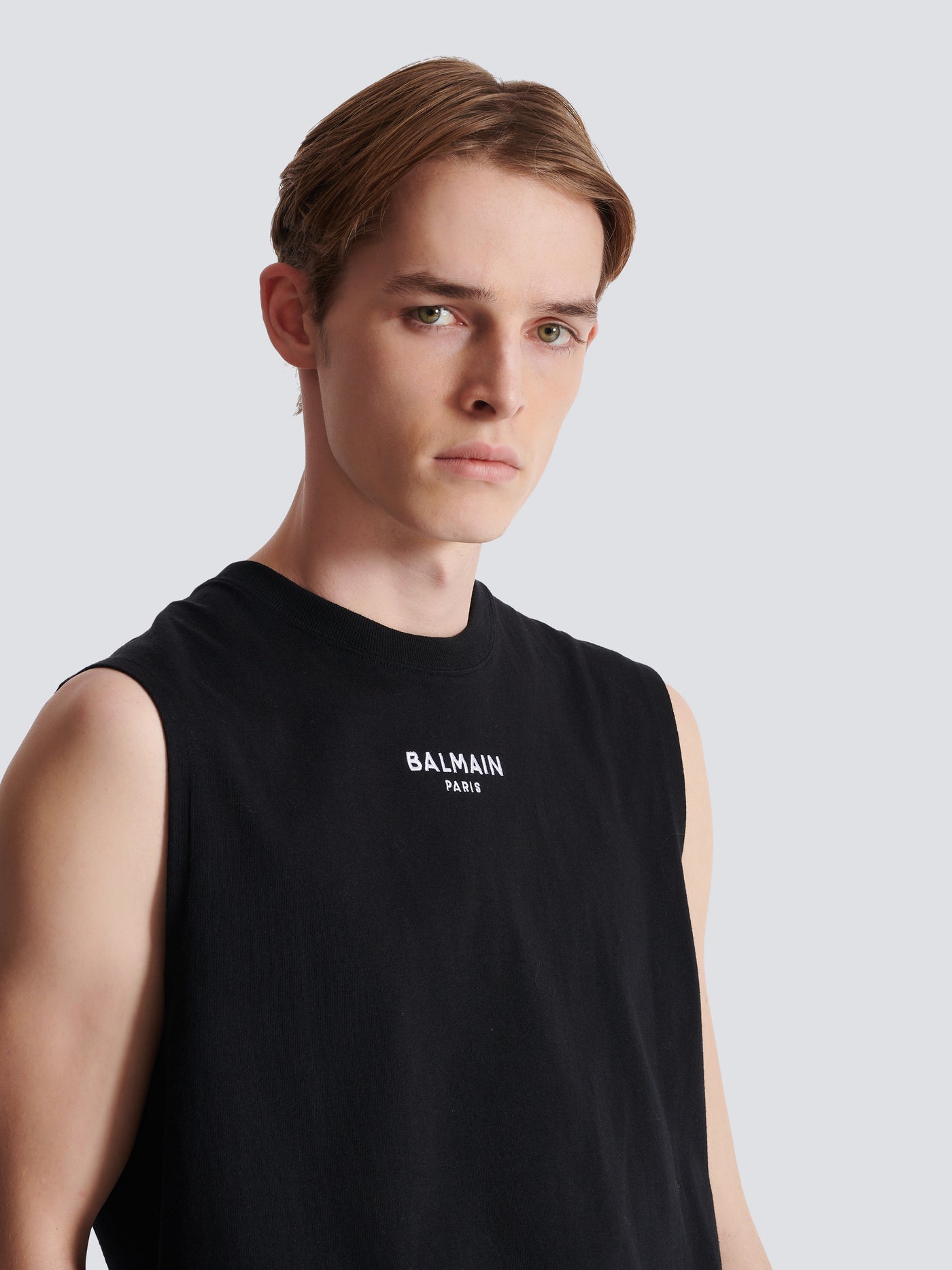 Embroidered Balmain Paris tank top
