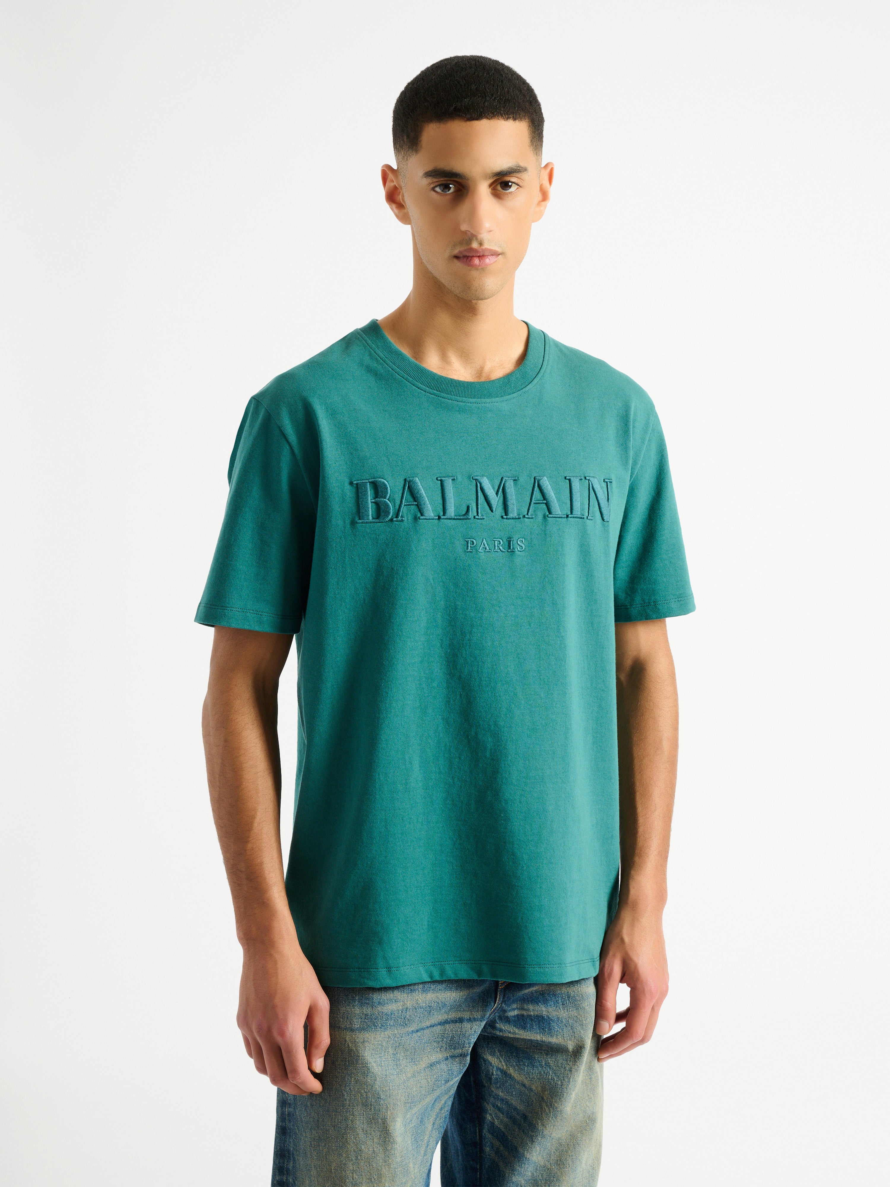 Balmain ヴィンテージ刺繍をあしらったTシャツ ブルー - メンズ | BALMAIN