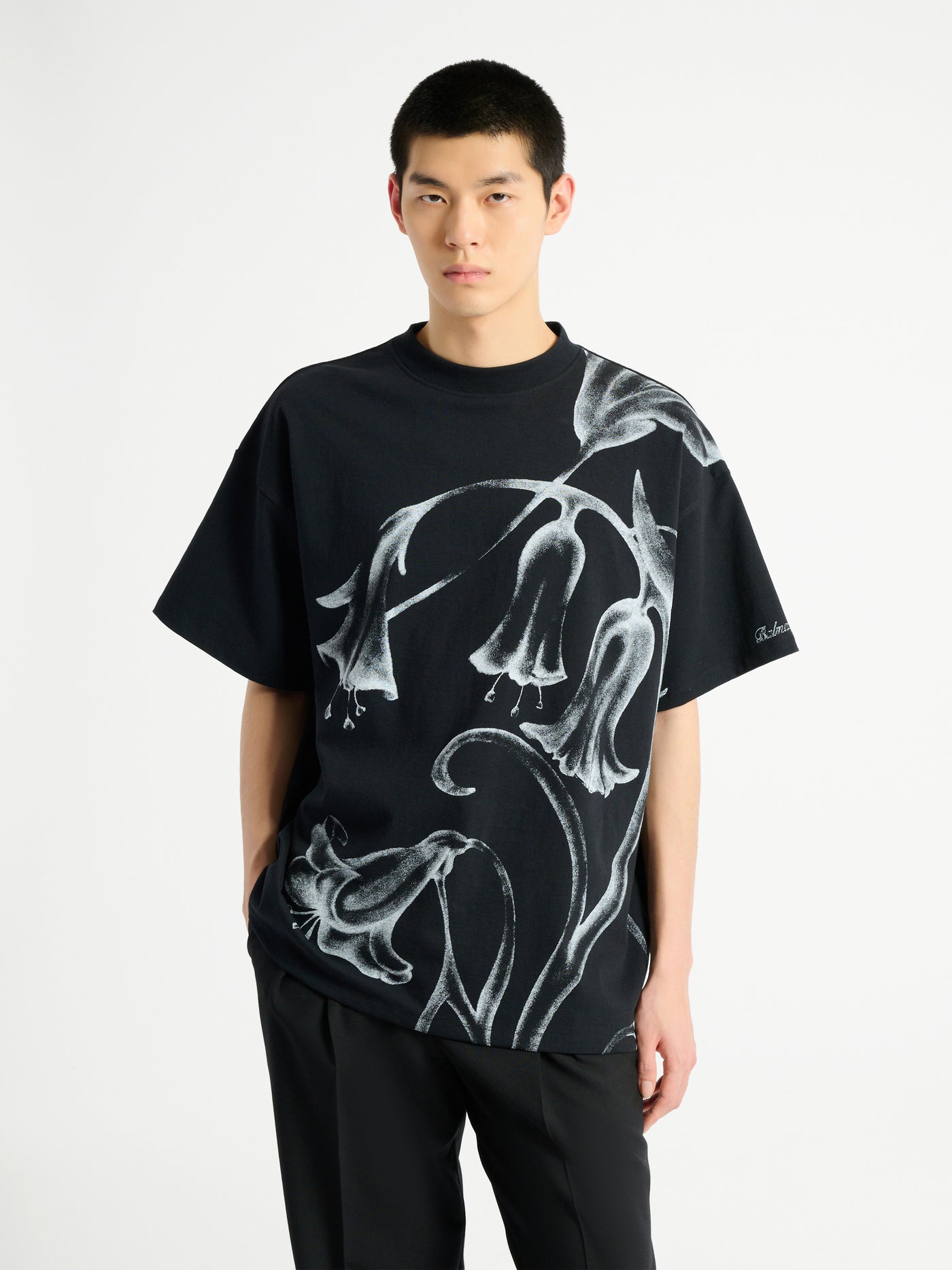 Printed Balmain Flower T-shirt