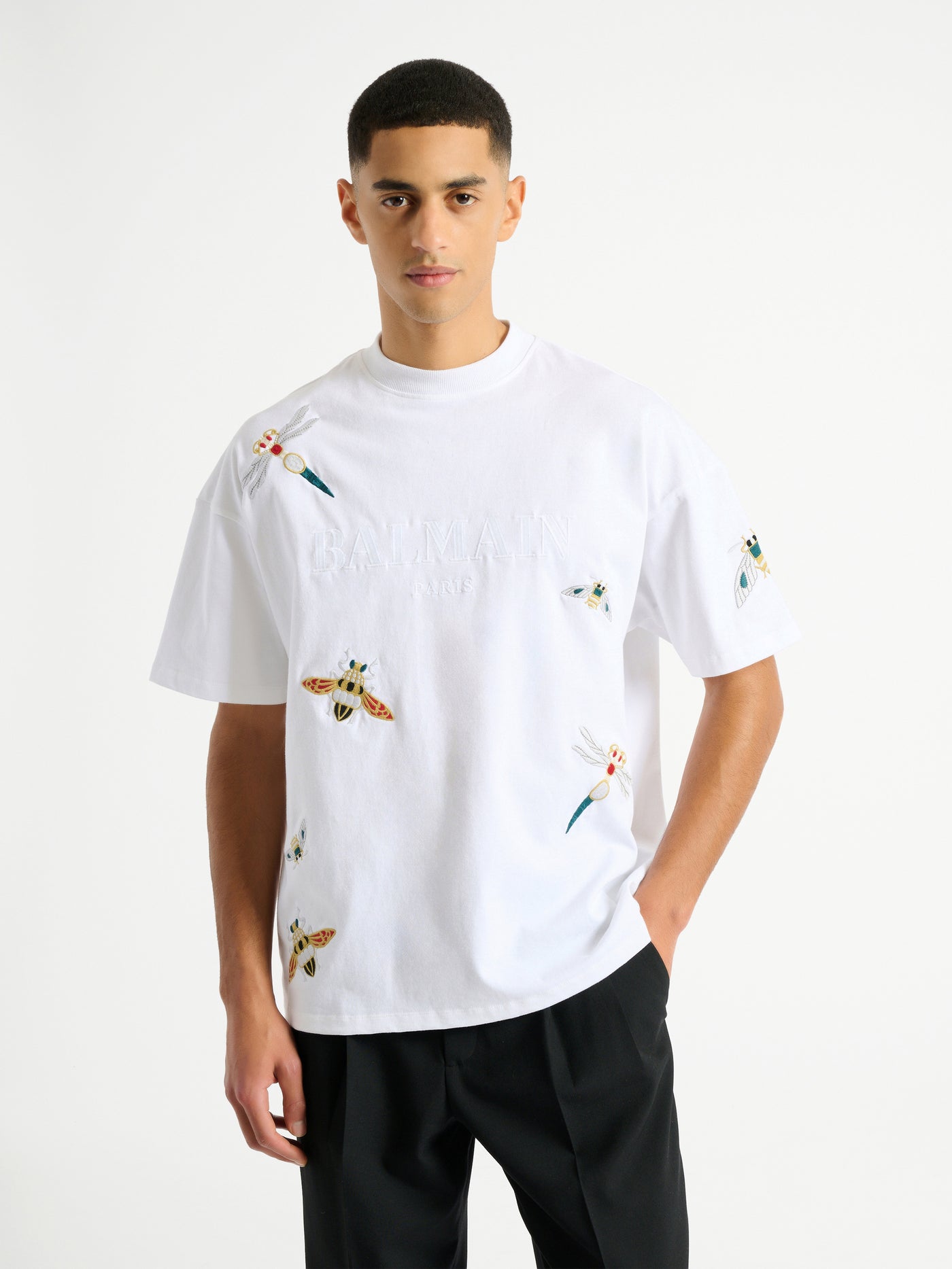 Embroidered Balmain Insect T-shirt