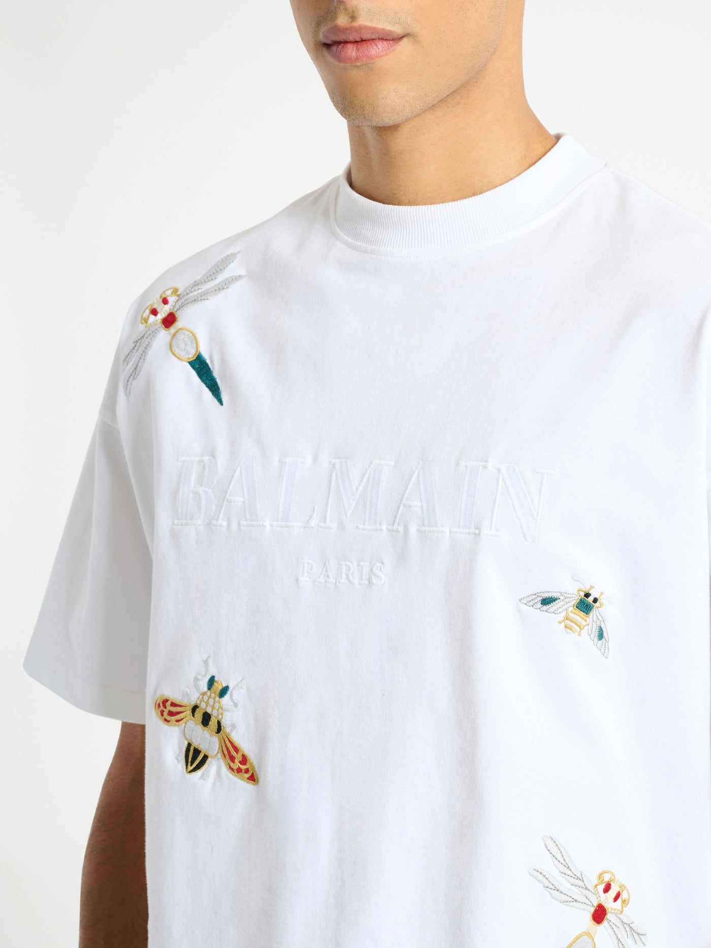 Embroidered Balmain Insect T-shirt