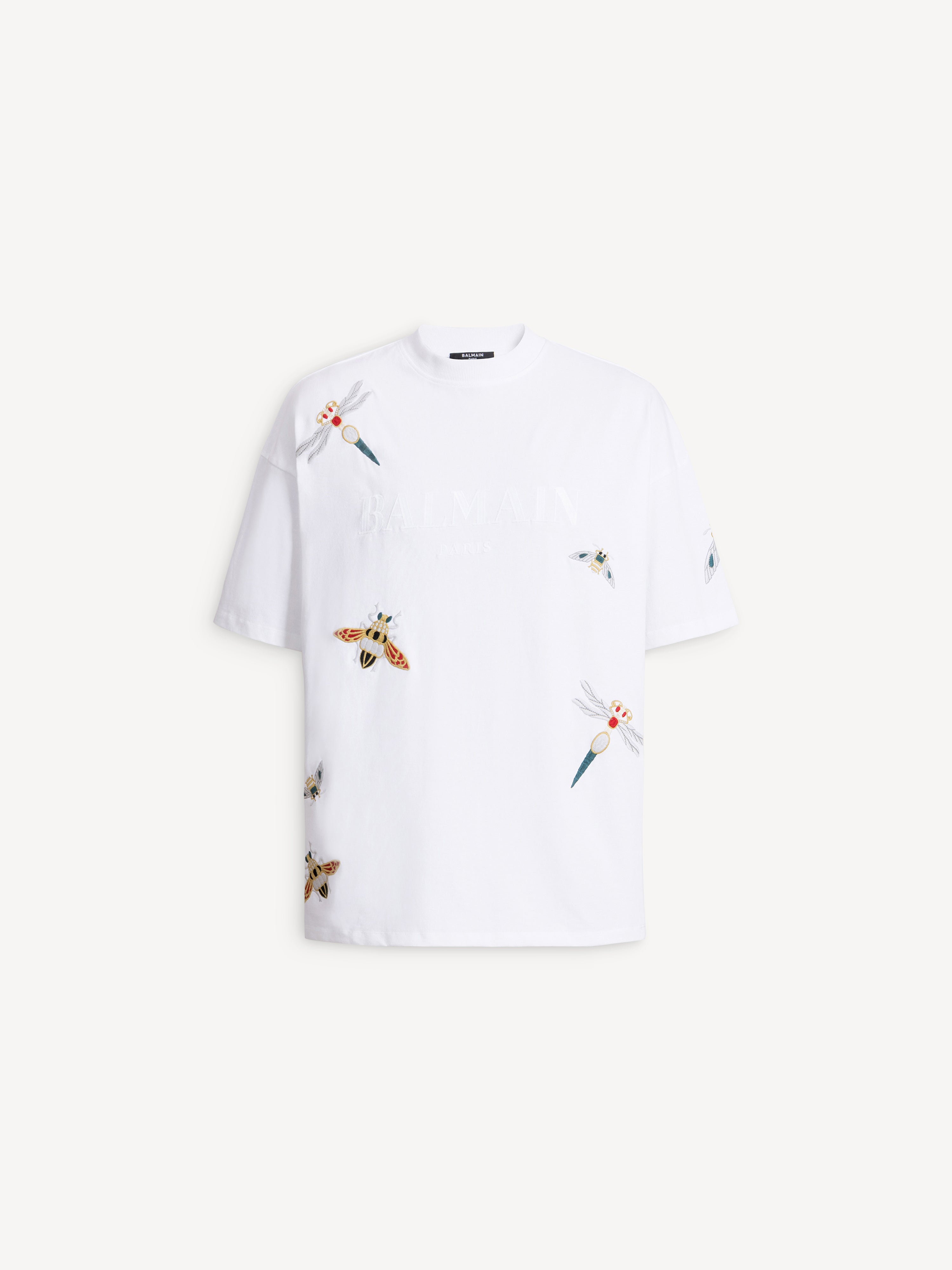 Embroidered Balmain Insect T-shirt white - Men | BALMAIN