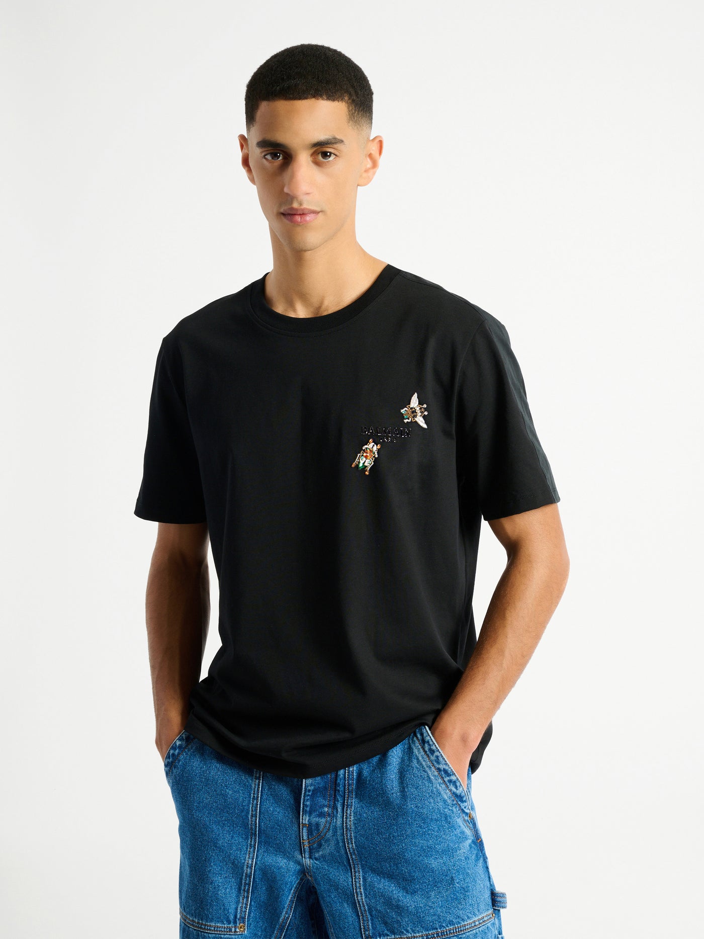 Embroidered Balmain Insect T-shirt