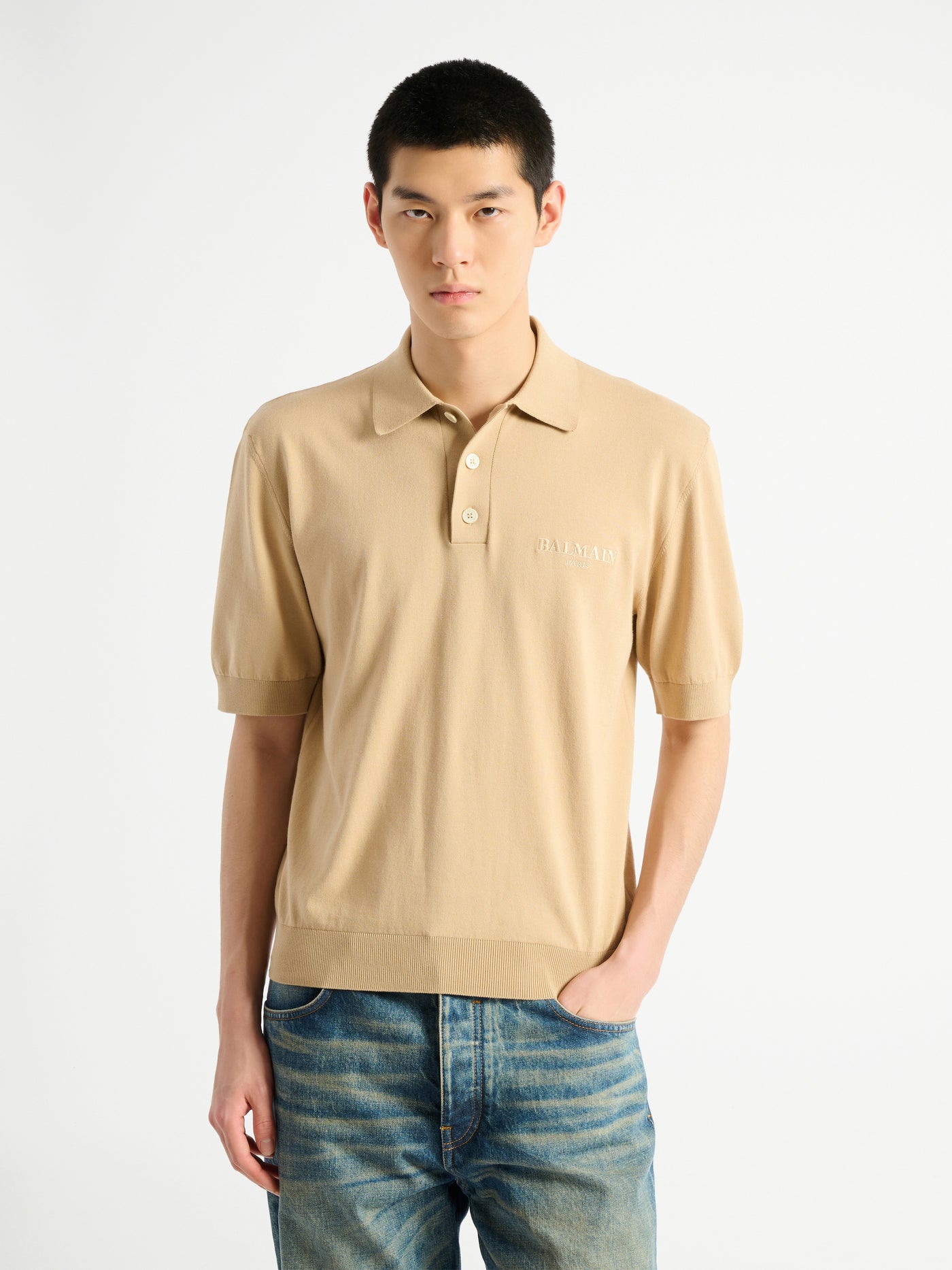 Embroidered Balmain Vintage polo