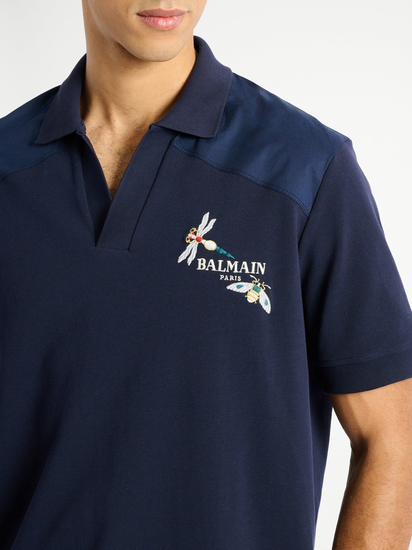 Embroidered Balmain Insect polo