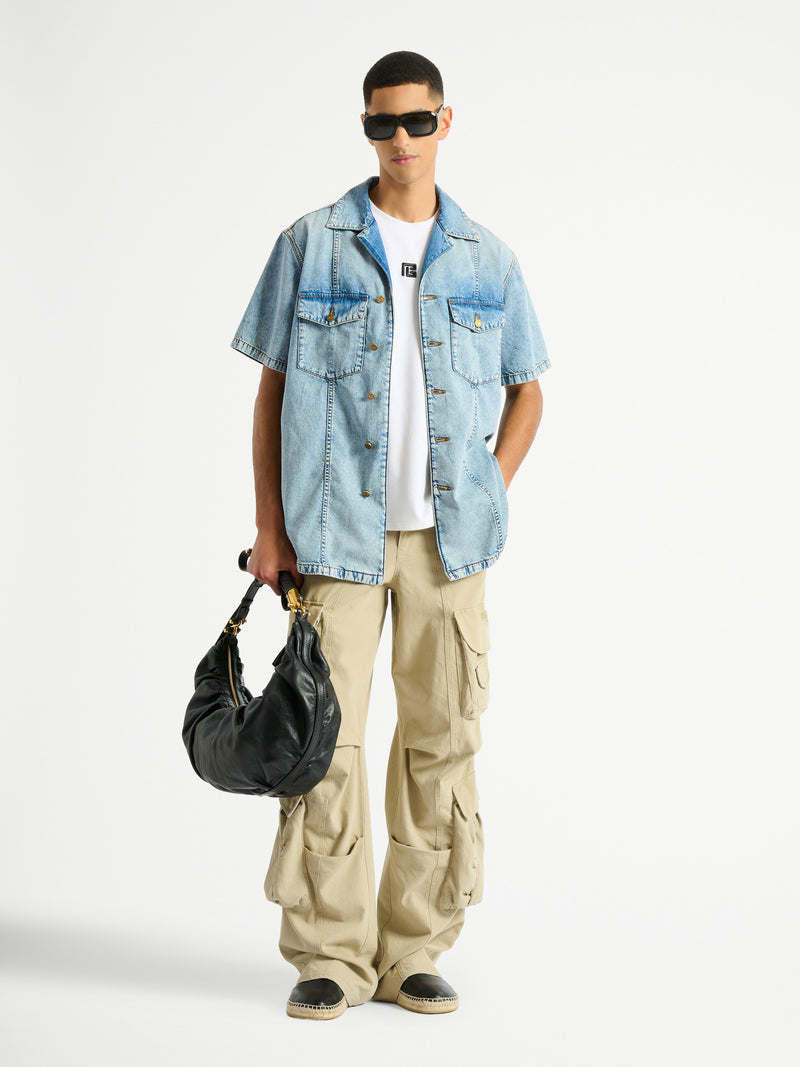 Chemise en denim délavé Light blue