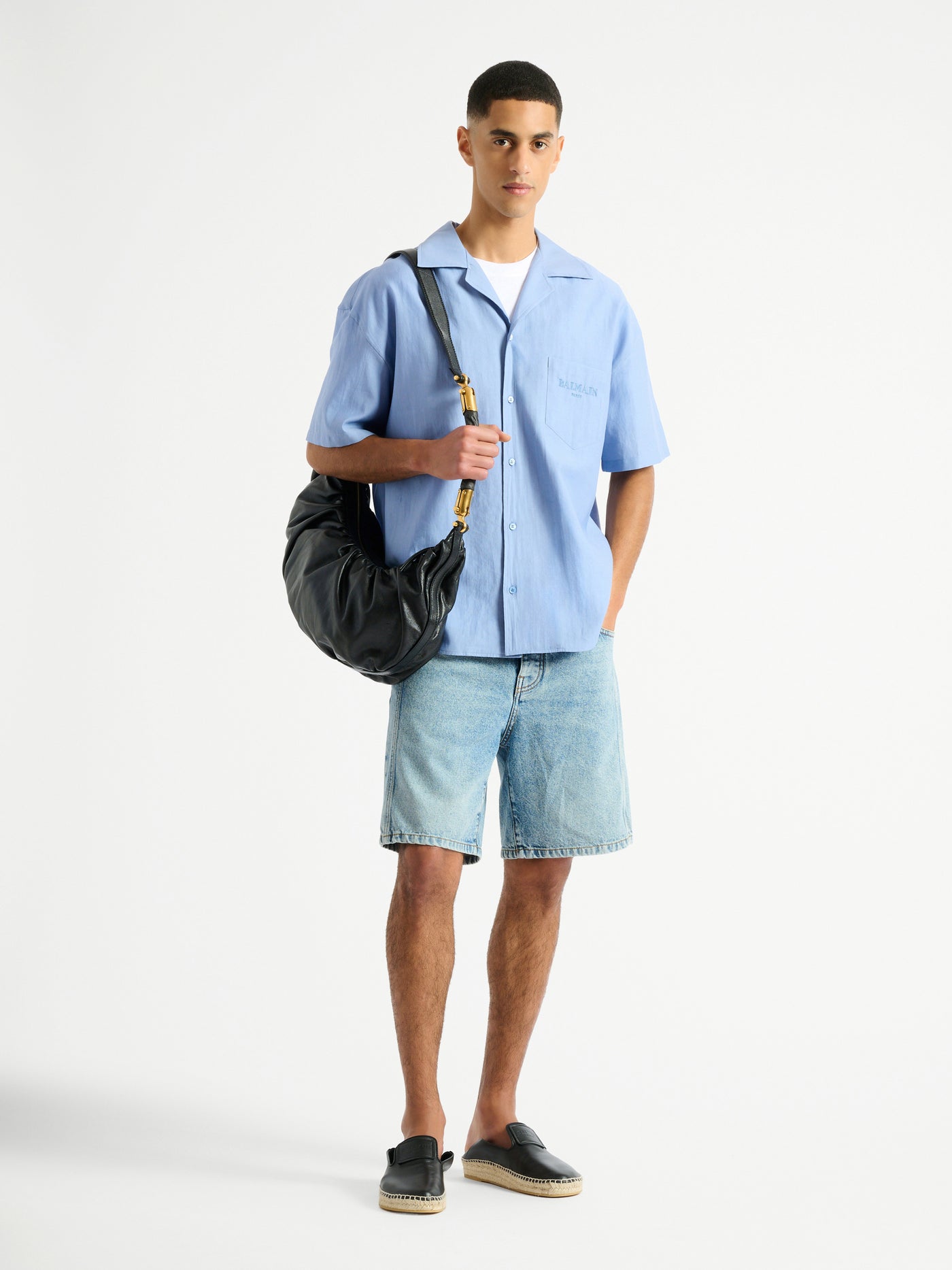 Balmain Vintage shirt in herringbone poplin