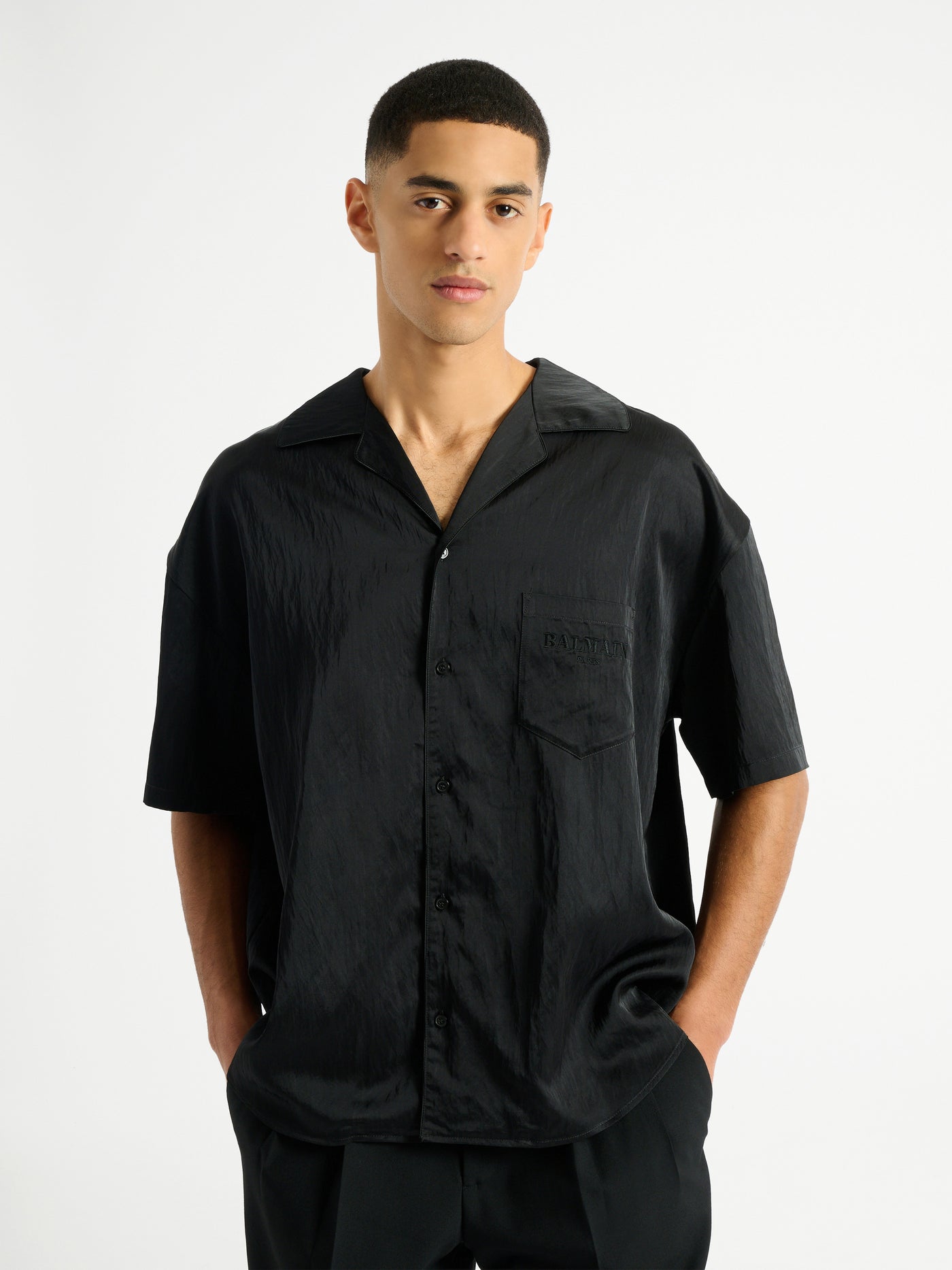 Balmain Paris 纹理尼龙衬衫