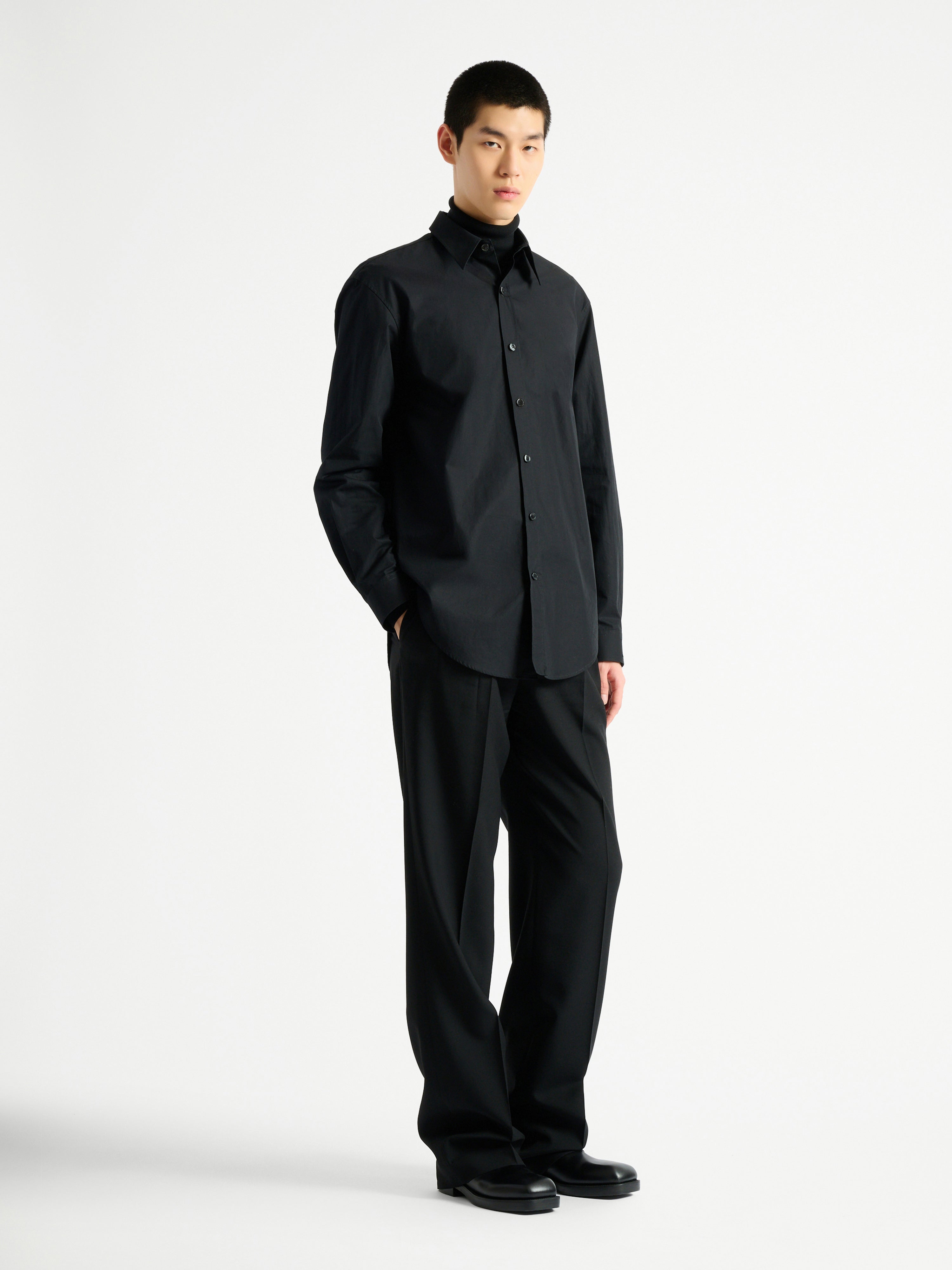Balmain Paris shirt in cotton poplin black - Men | BALMAIN