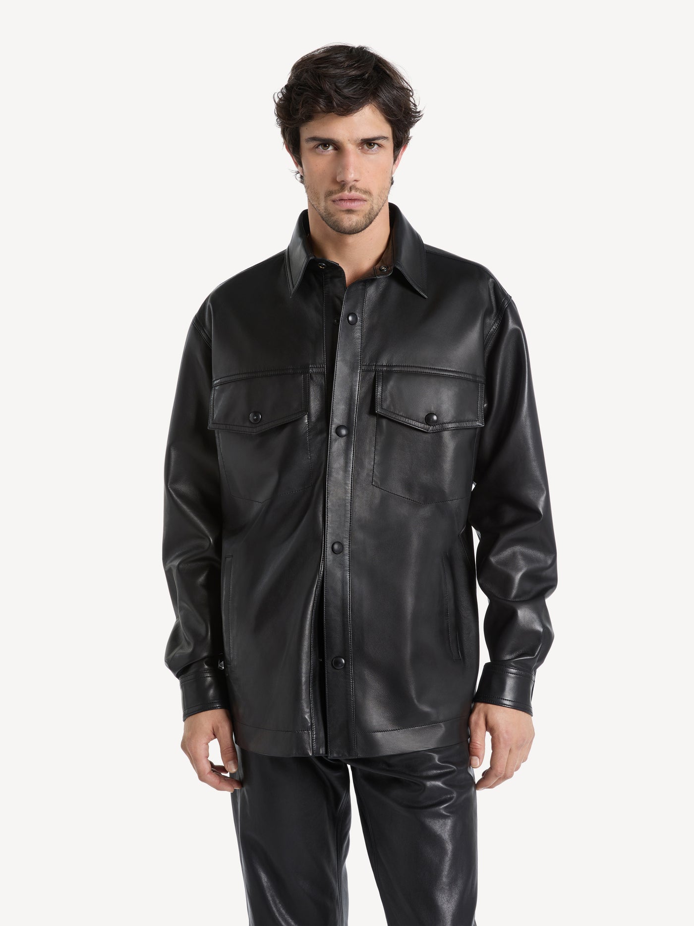 Leather overshirt