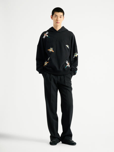 FCBayernMunchen 大き目メンズM90sロゴ刺繍男女兼用 Balmain Insect 刺しゅうフーディー ブラック - メンズ | BALMAIN