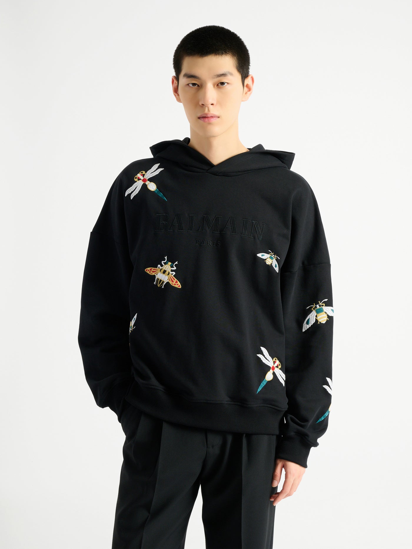 Embroidered Balmain Insect hoodie