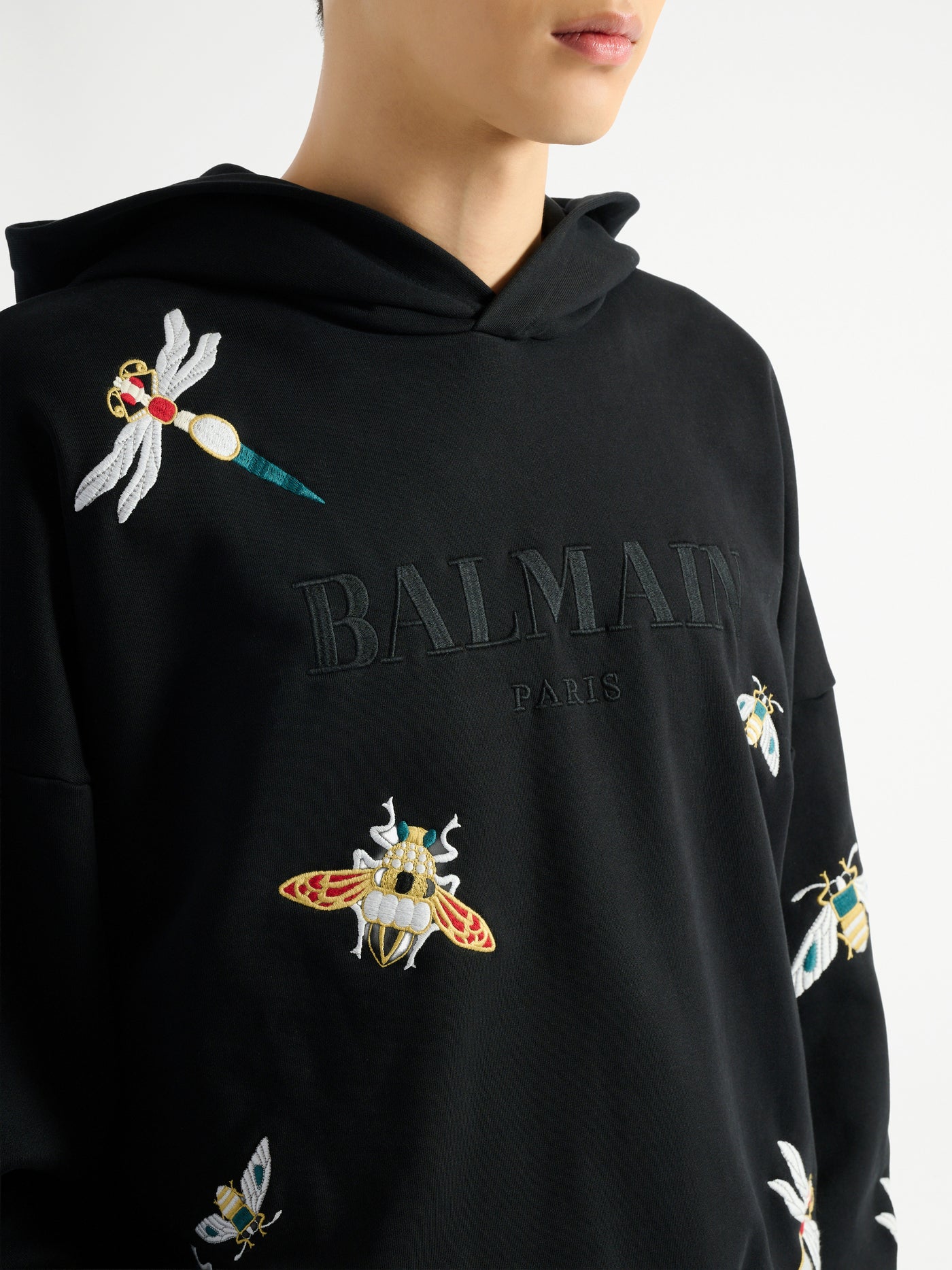 Embroidered Balmain Insect hoodie