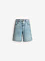 Light blue denim Bermuda shorts