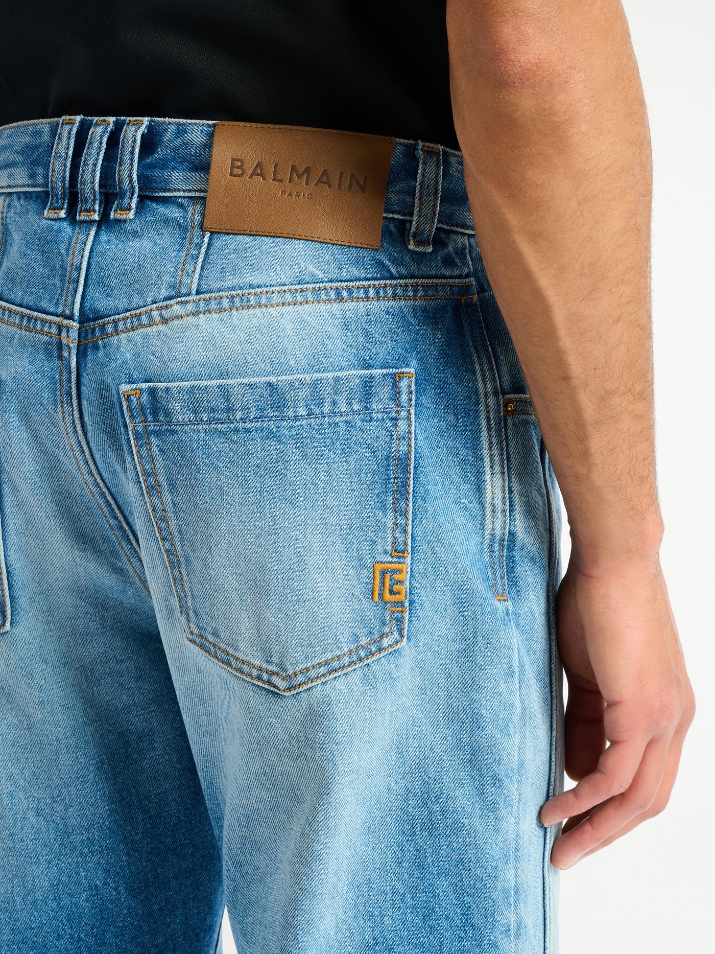 Straight-leg Blue denim jeans