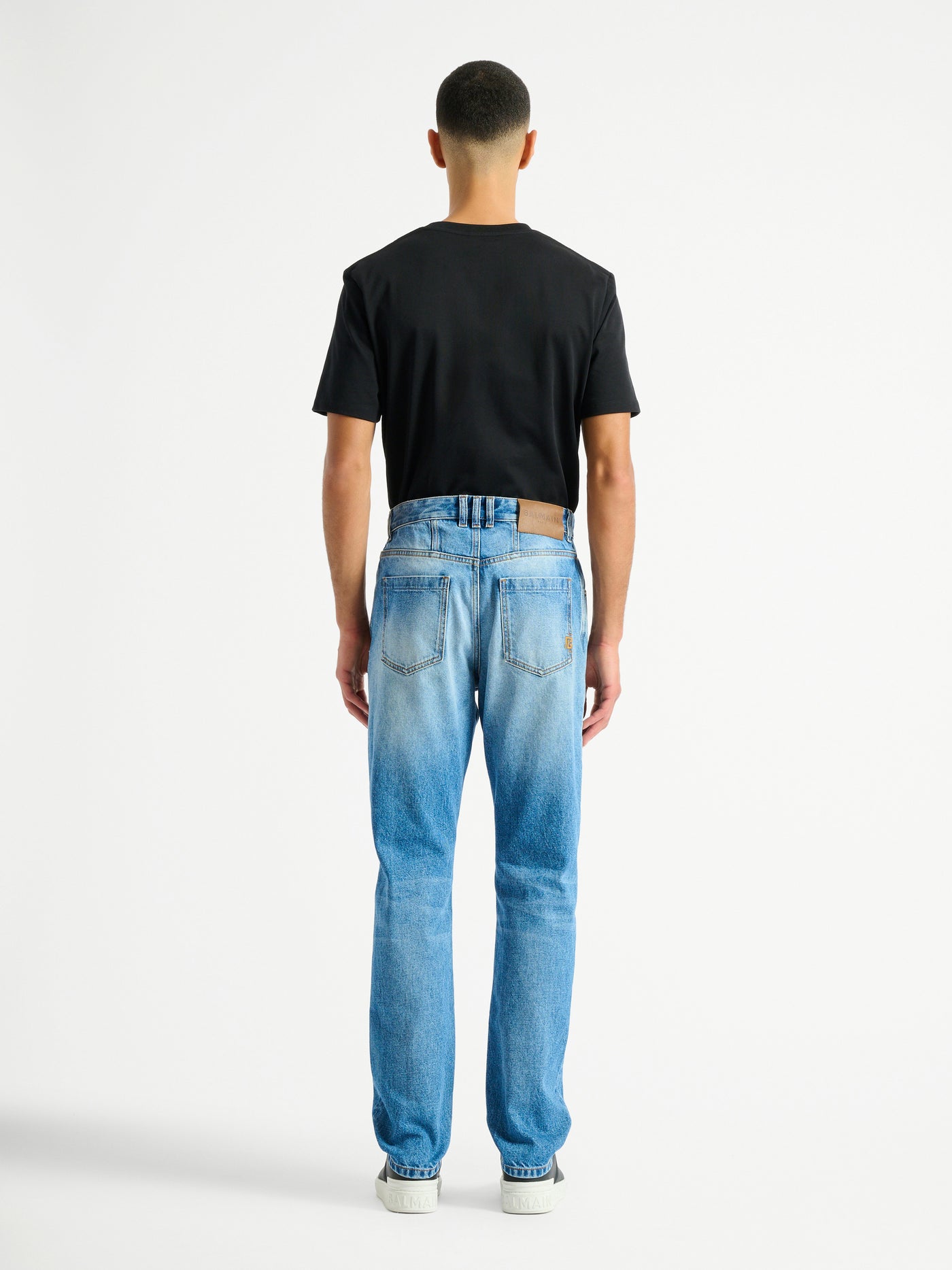 Straight-leg Blue denim jeans