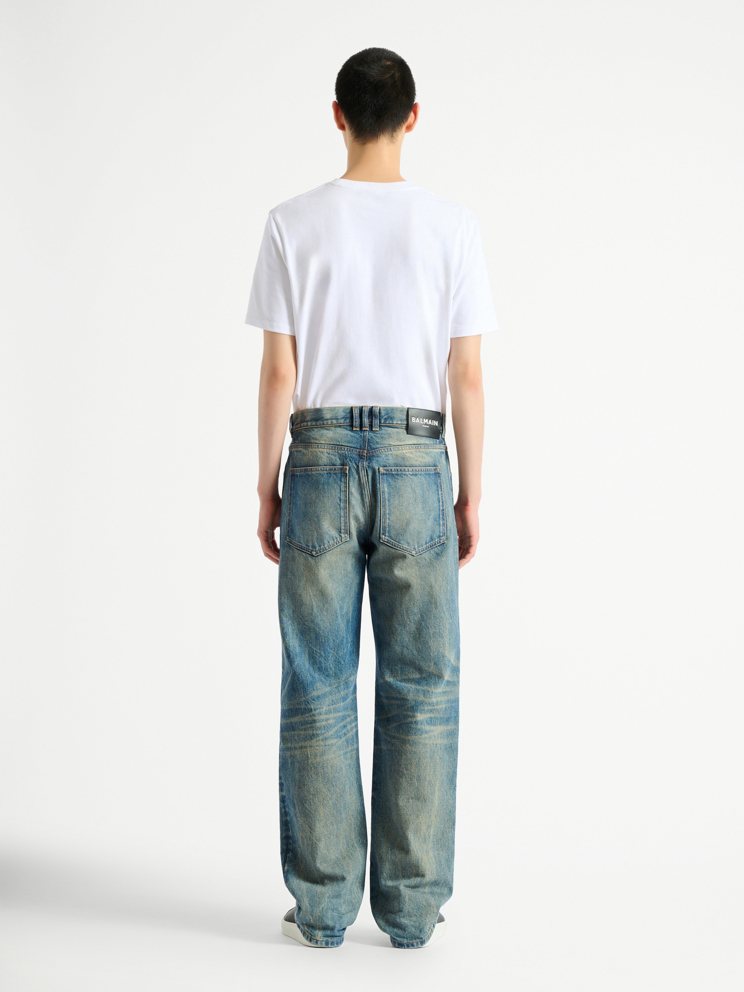 Loose-fit jeans in Vintage blue denim blue - Men | BALMAIN