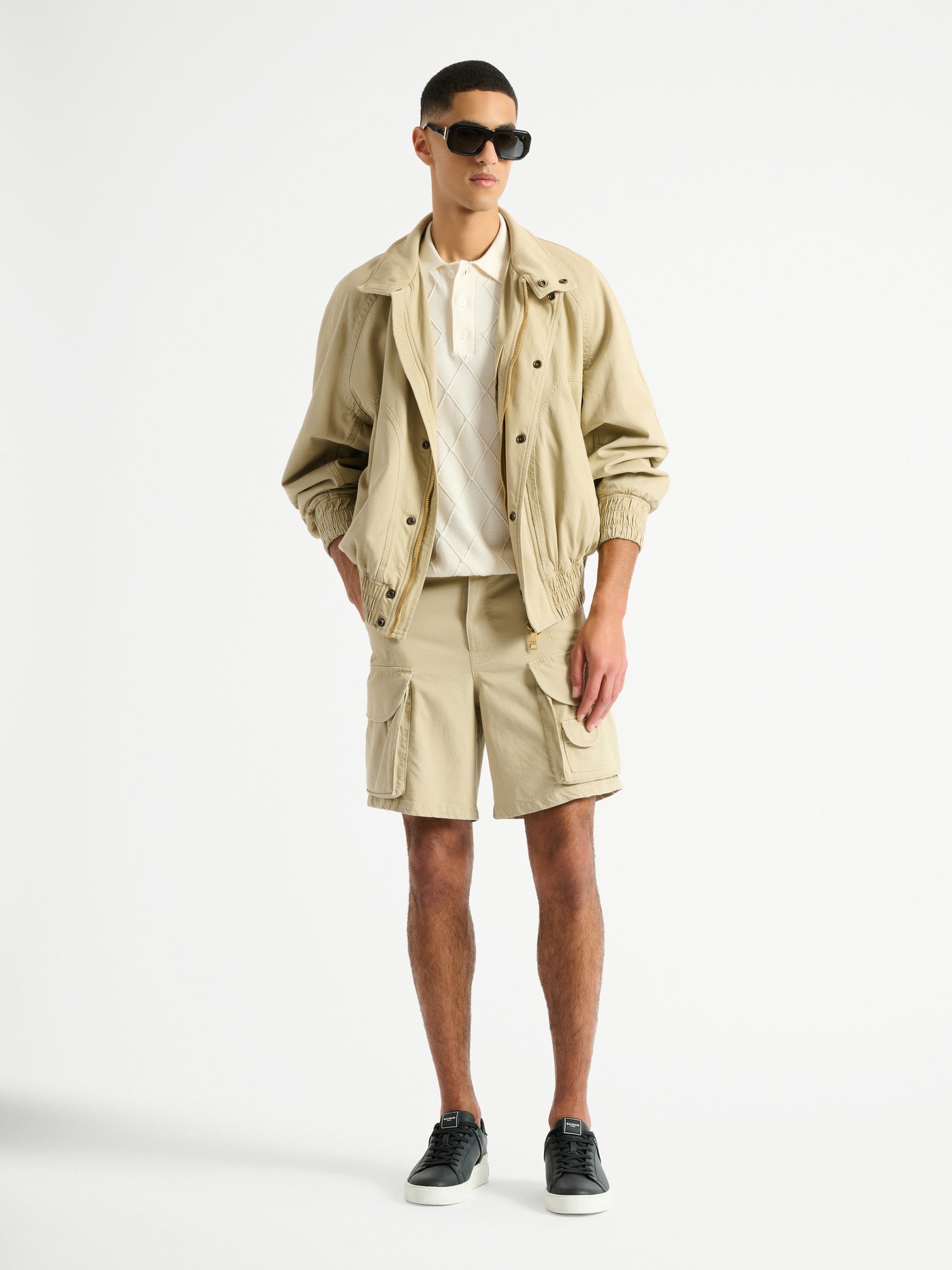 Cotton cargo Bermuda shorts