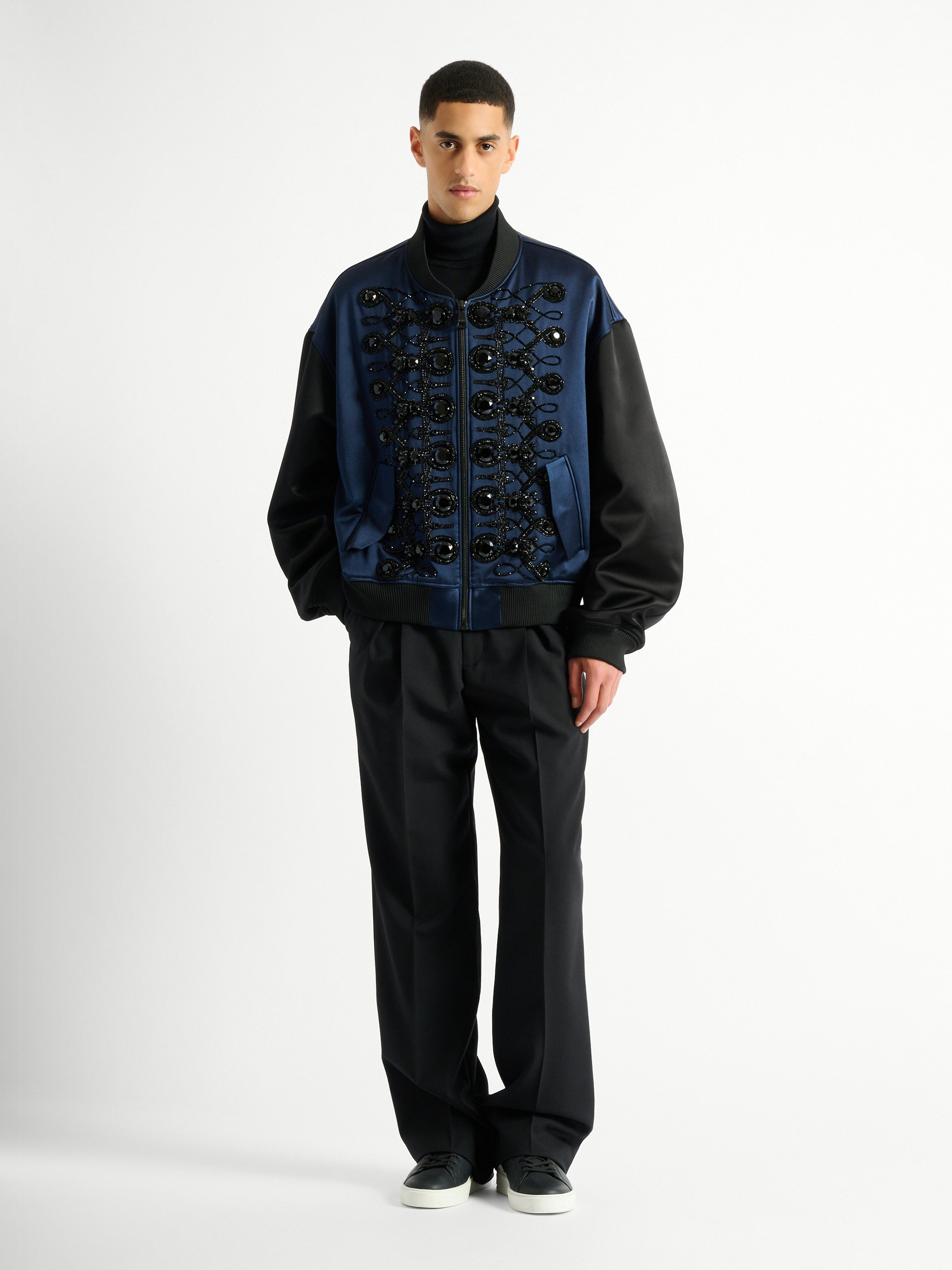 Wool trousers with elasticated waist black - Men | BALMAIN