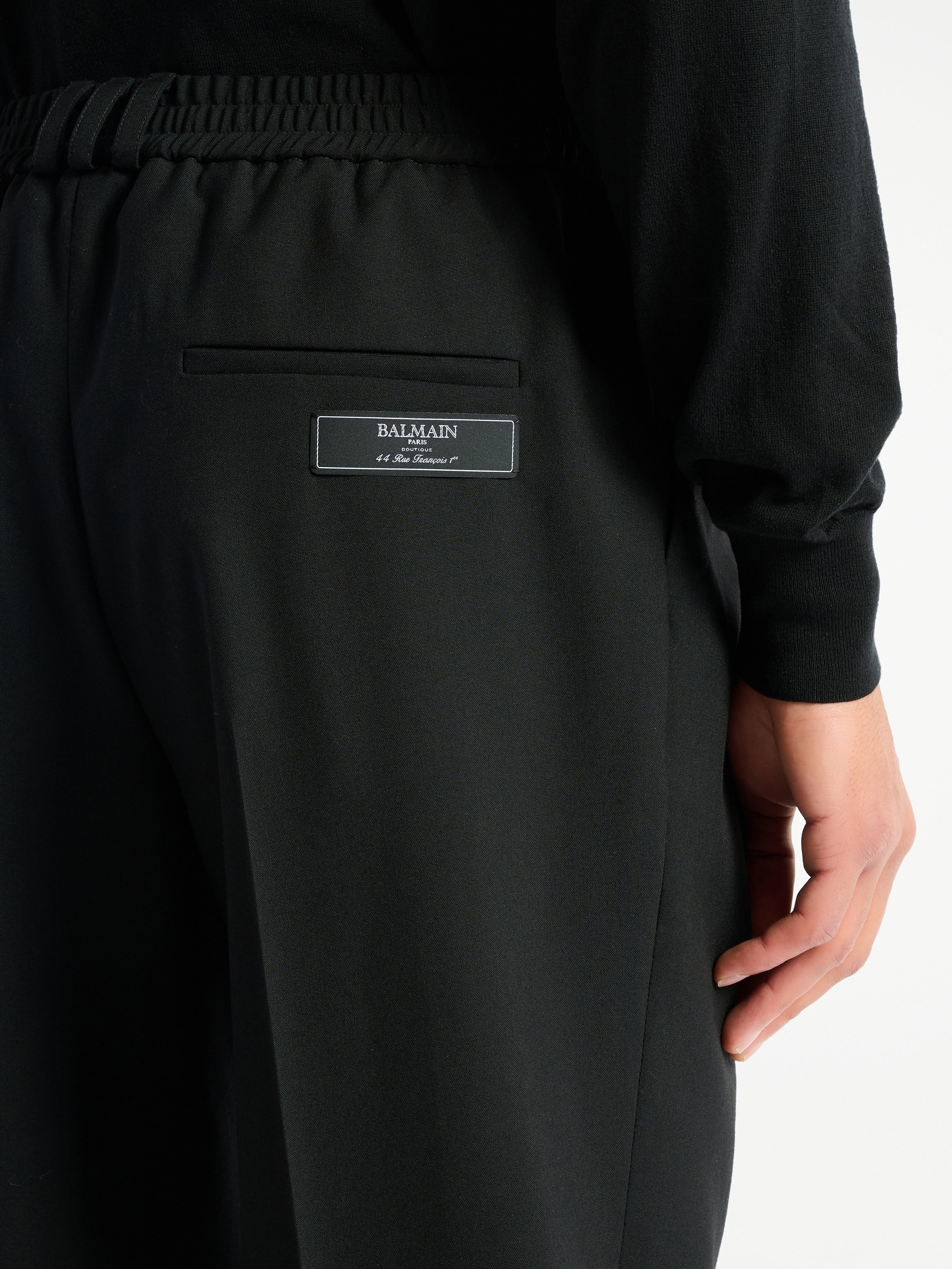 Wool trousers with elasticated waist black - Men | BALMAIN