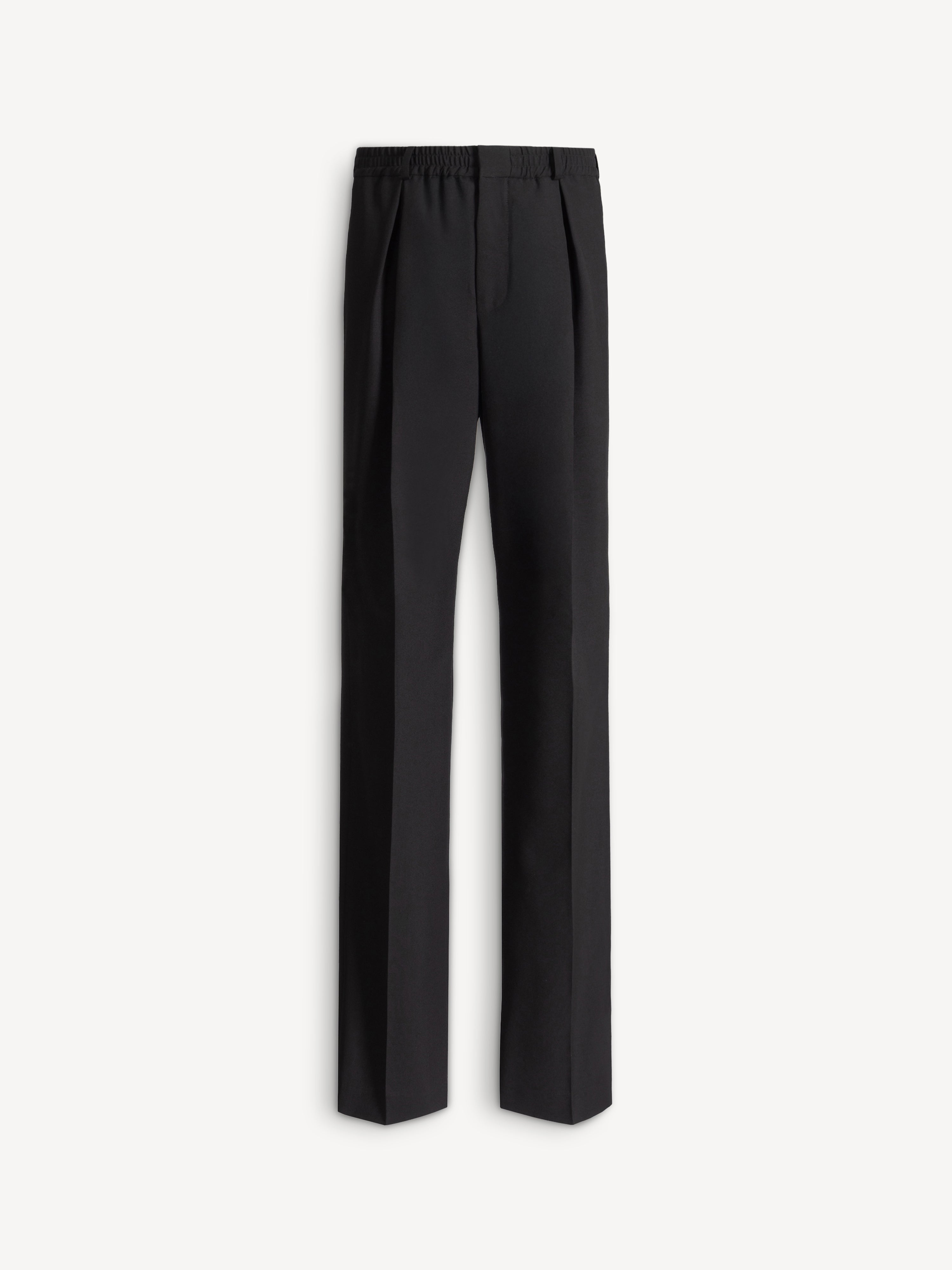 Wool trousers with elasticated waist black - Men | BALMAIN