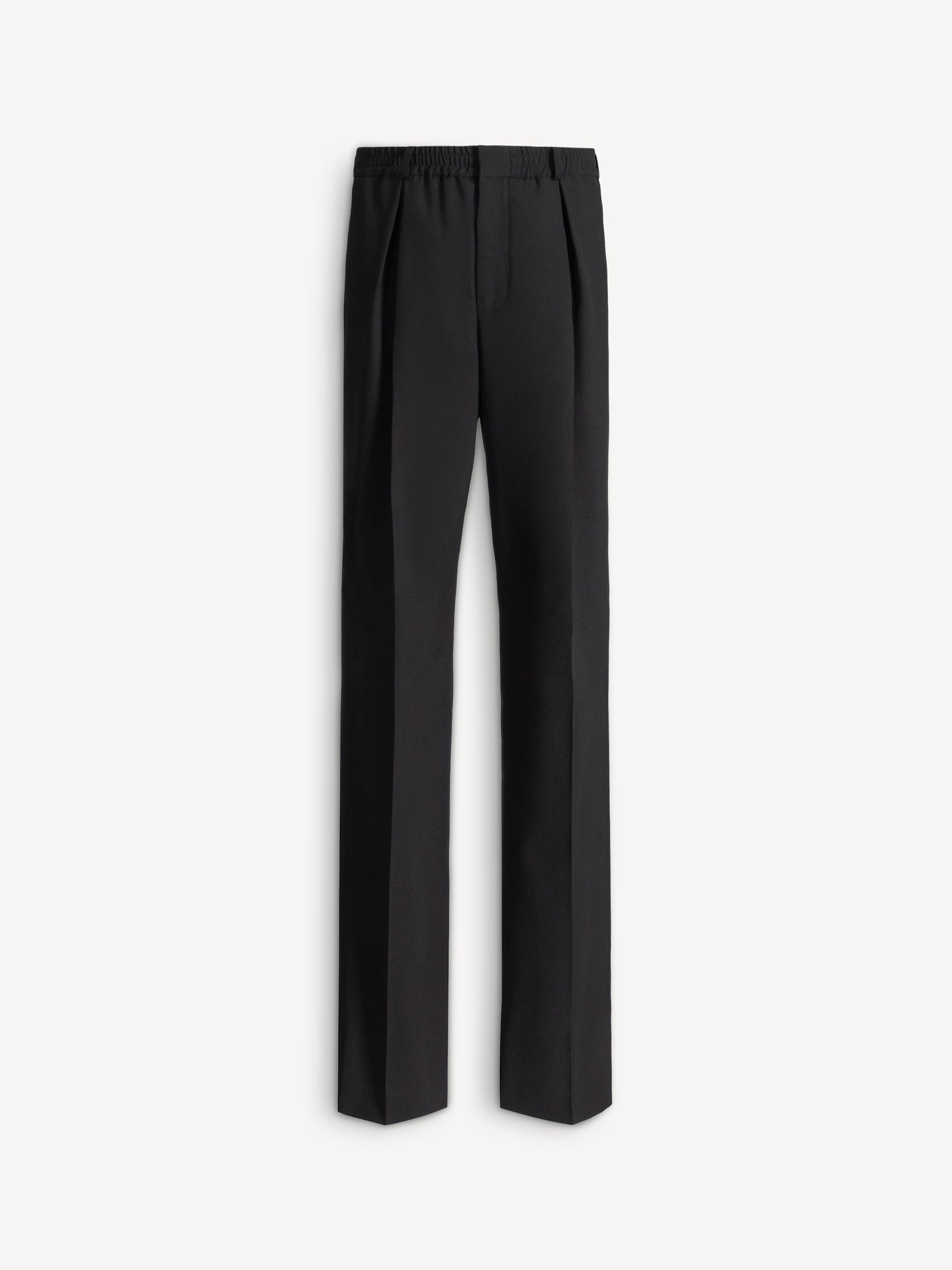Wool trousers with elasticated waist
