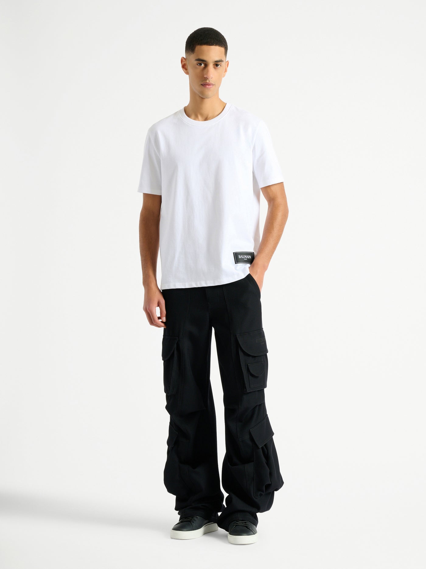 Wool twill cargo pants