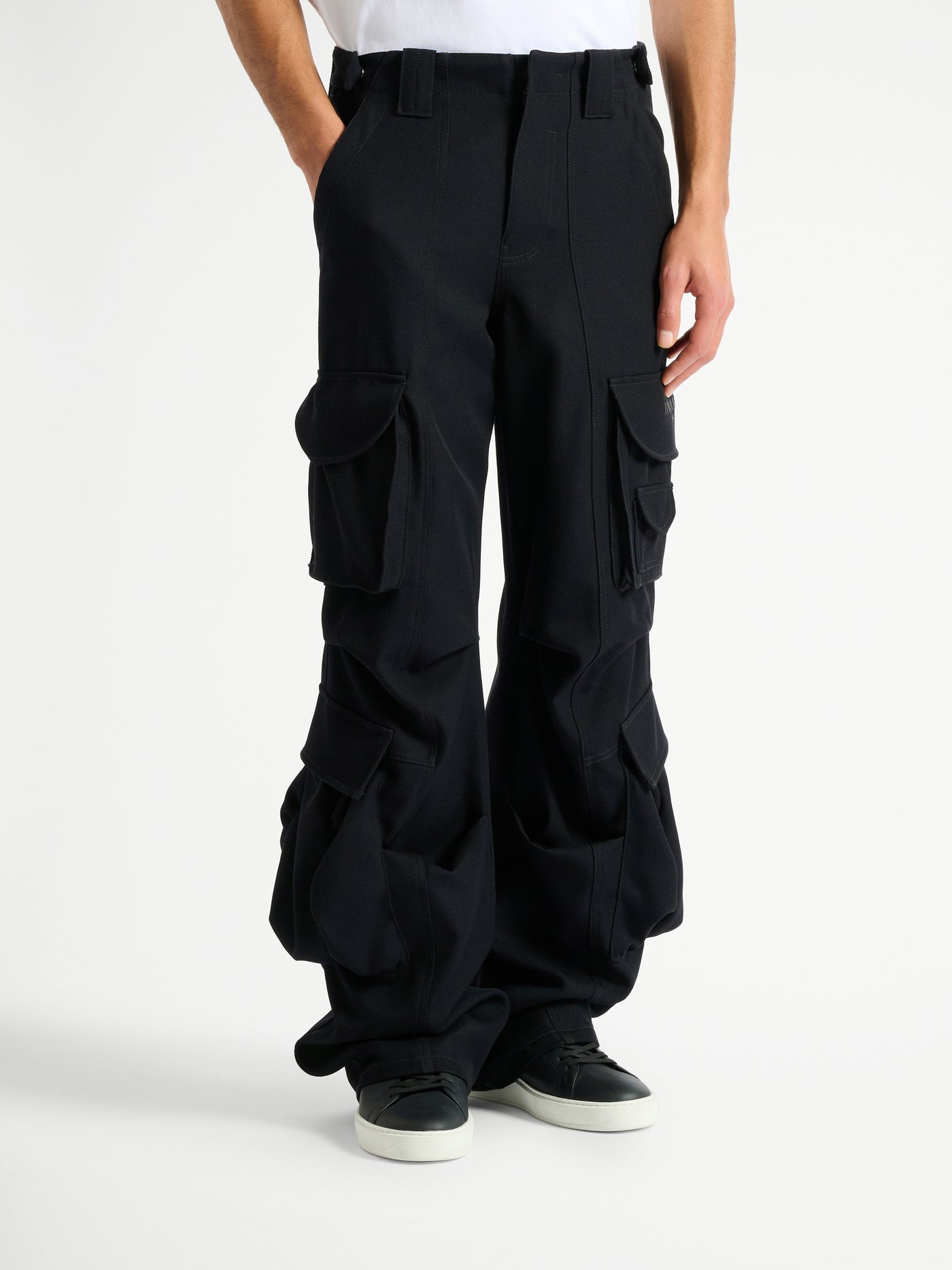 Wool twill cargo pants