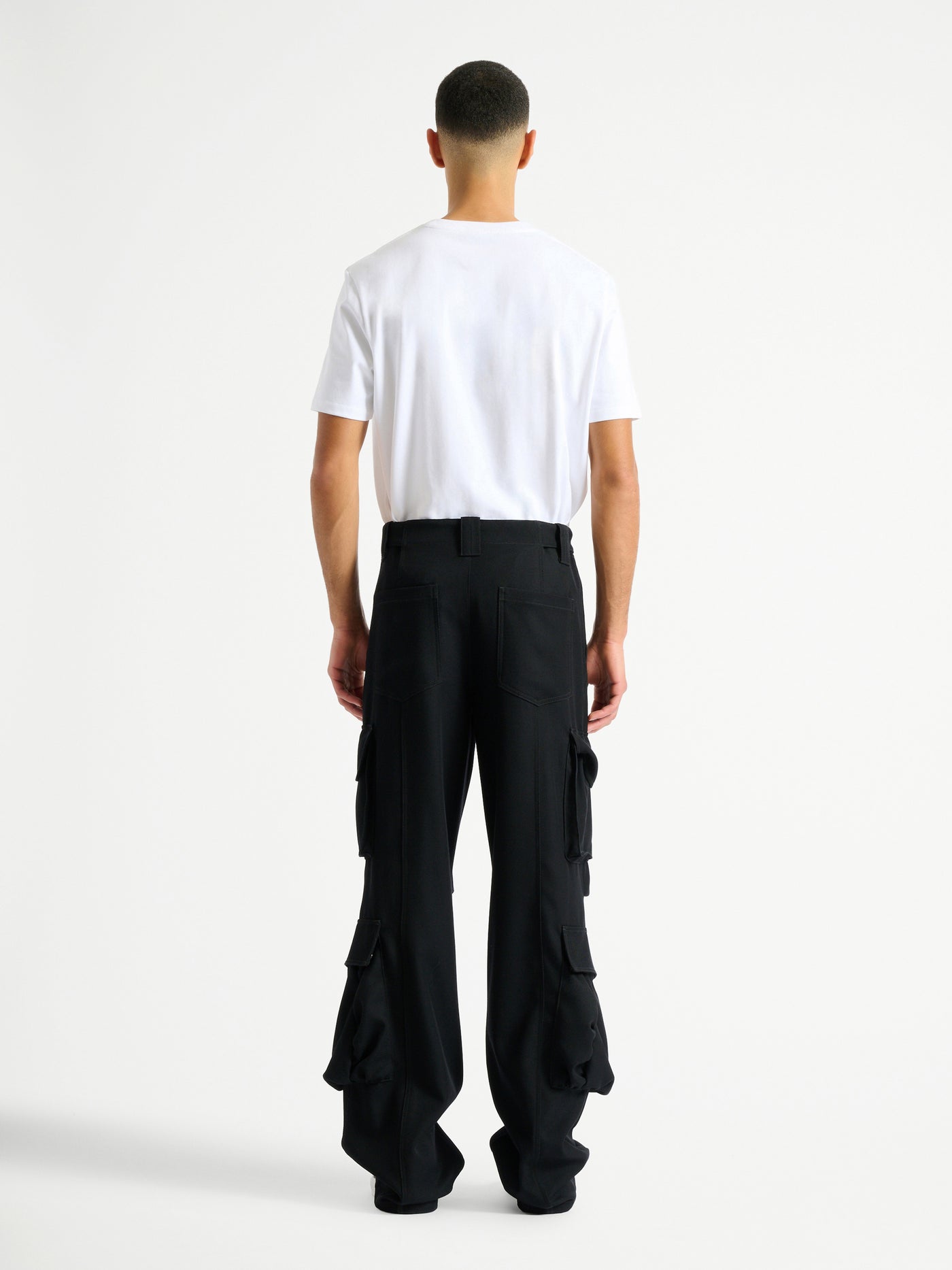Wool twill cargo pants