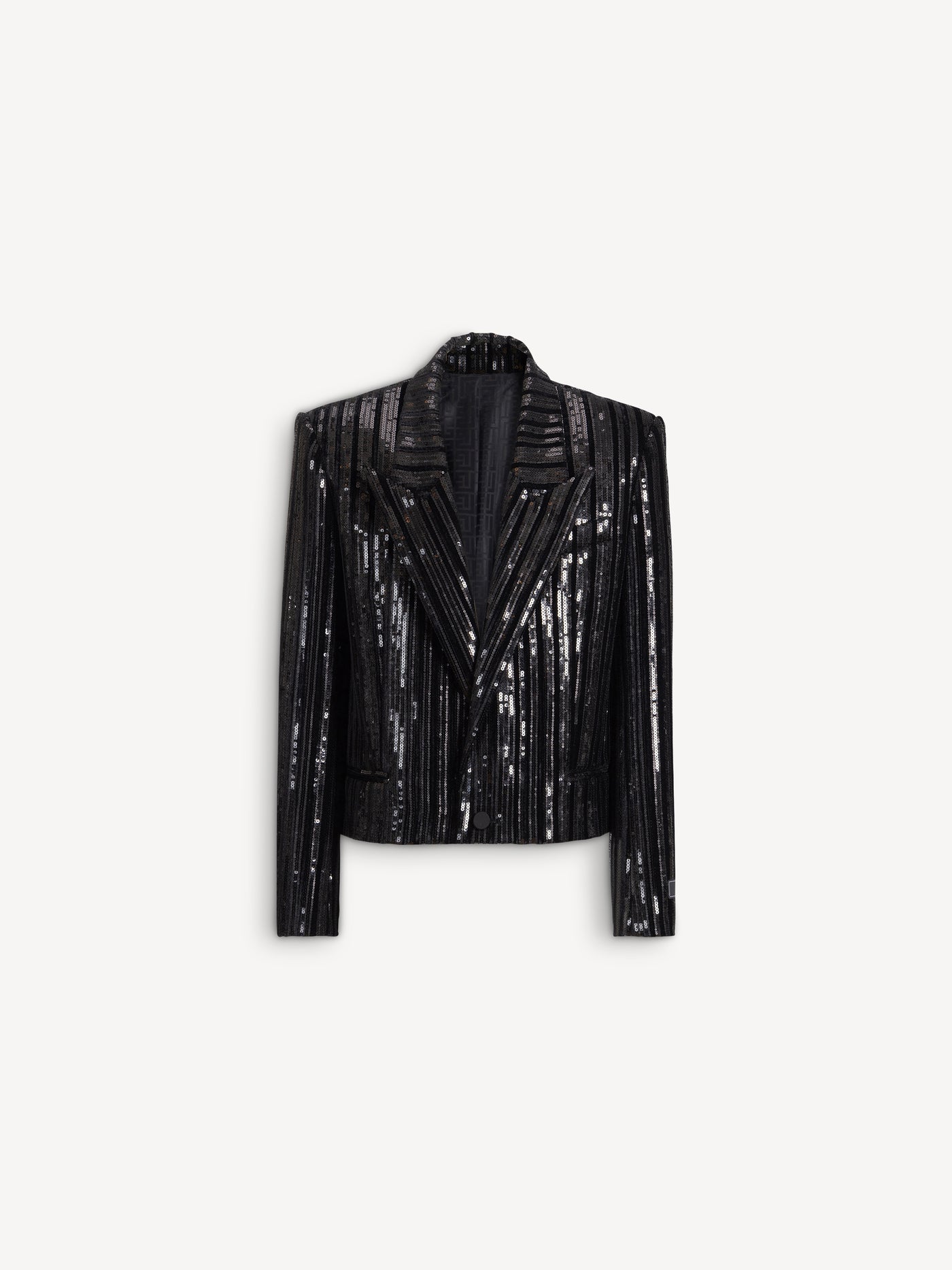 Cropped sequin velvet jacket