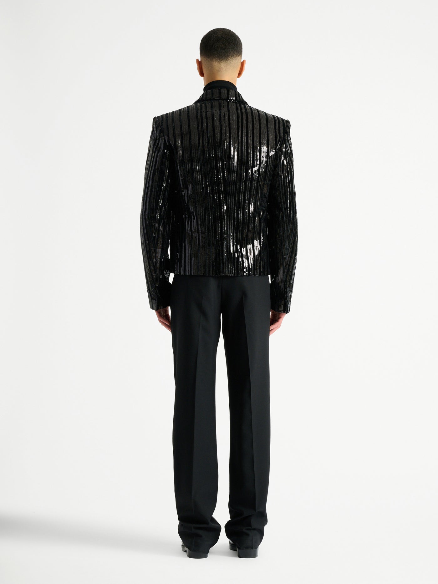 Cropped sequin velvet jacket