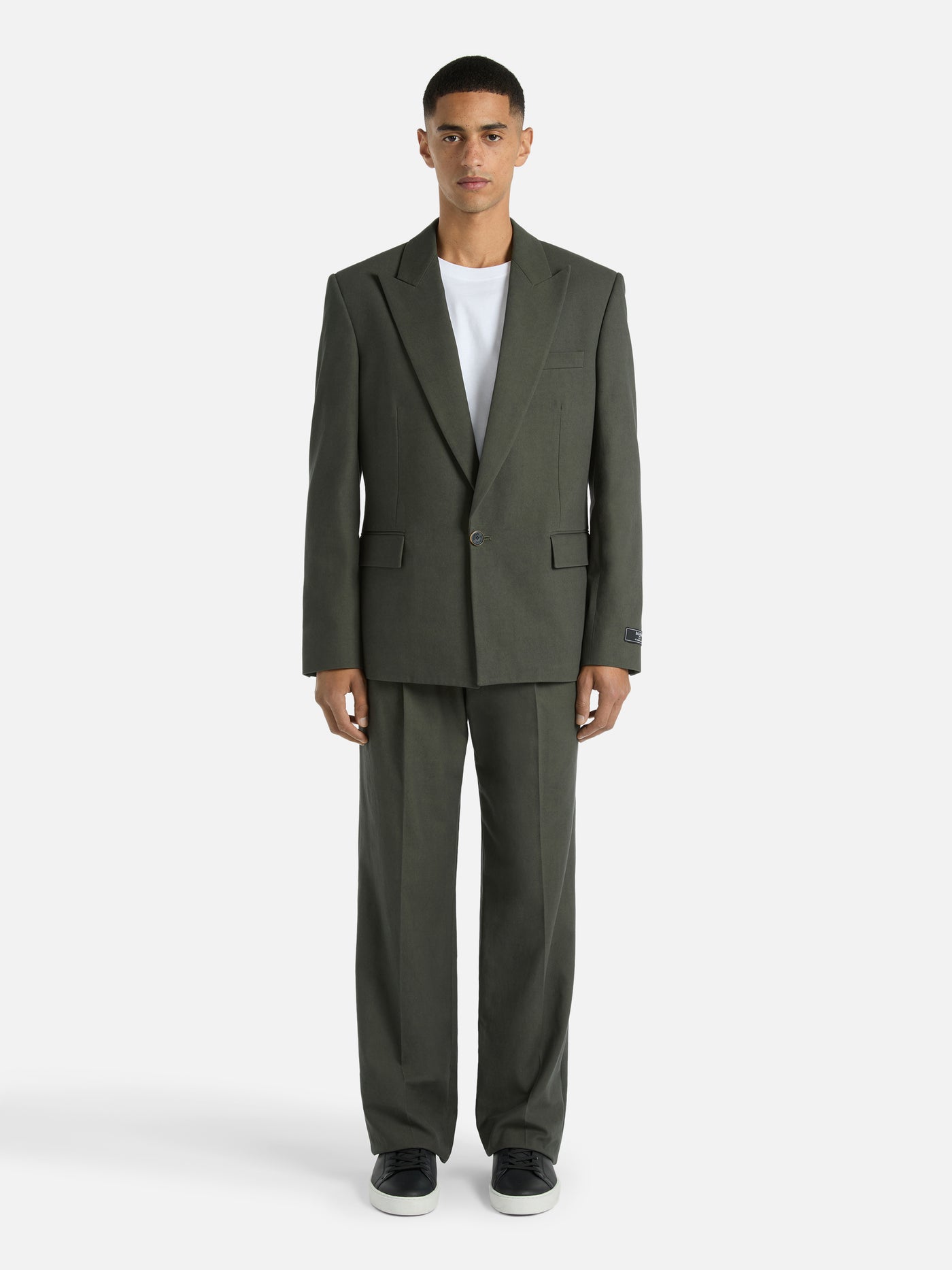 Cotton twill 1-button jacket